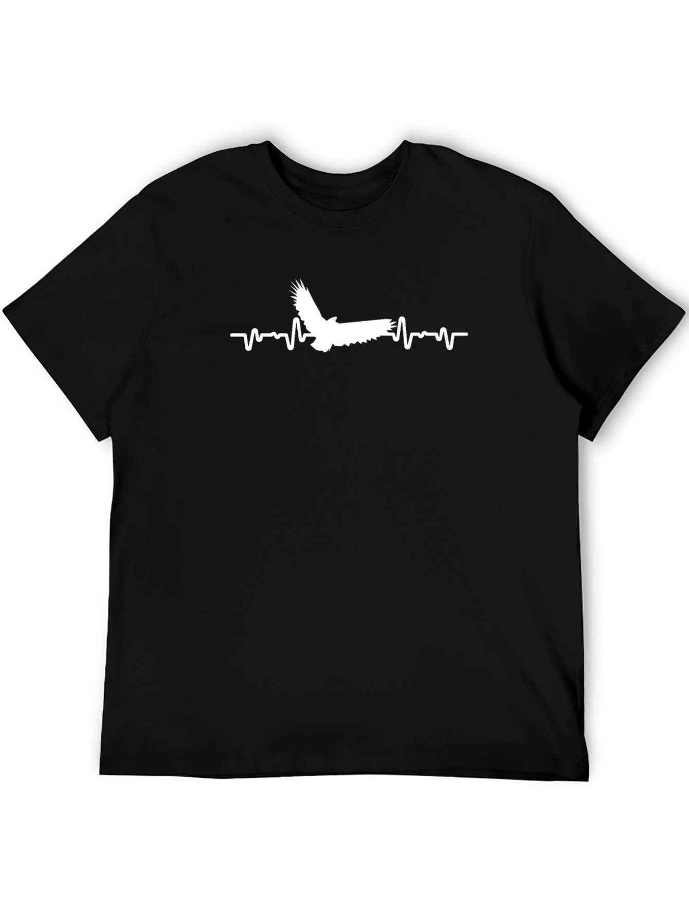 Eagle Heartbeat T-Shirt - Black Cotton Tee