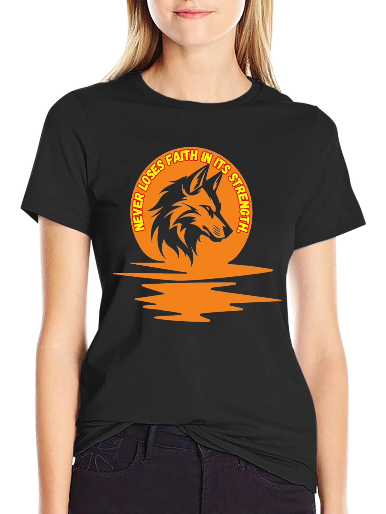 Never Loses Faith Wolf Graphic Tee