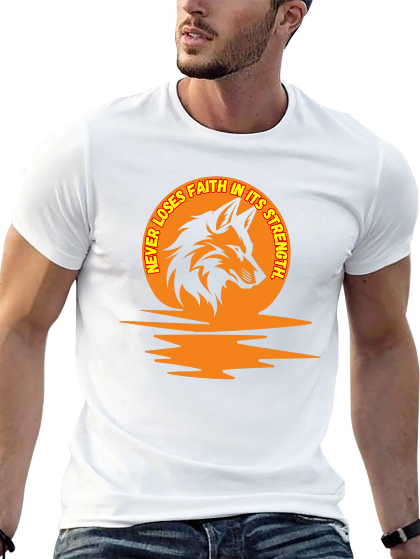 Never Loses Faith Wolf Graphic Tee