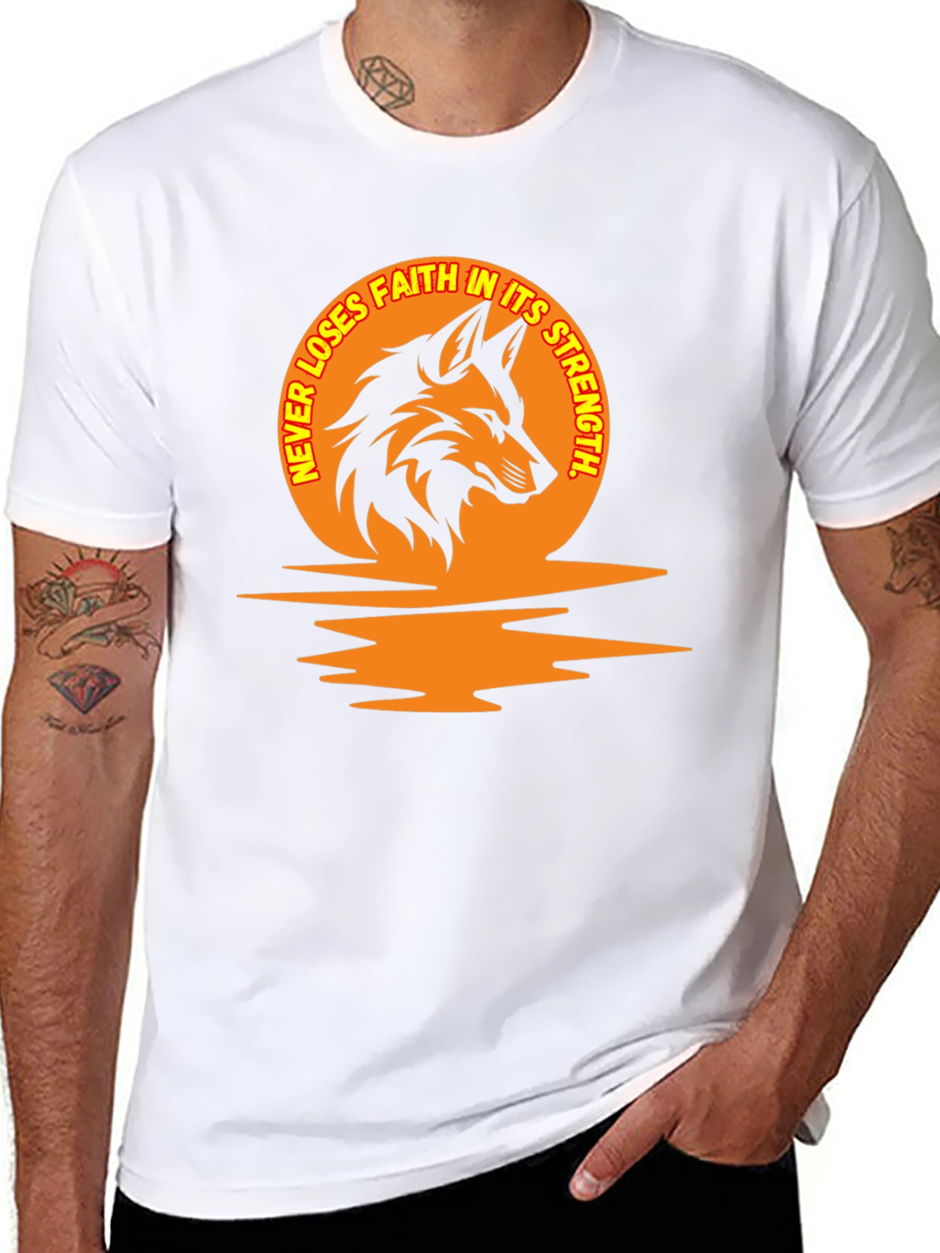 Never Loses Faith Wolf Graphic Tee