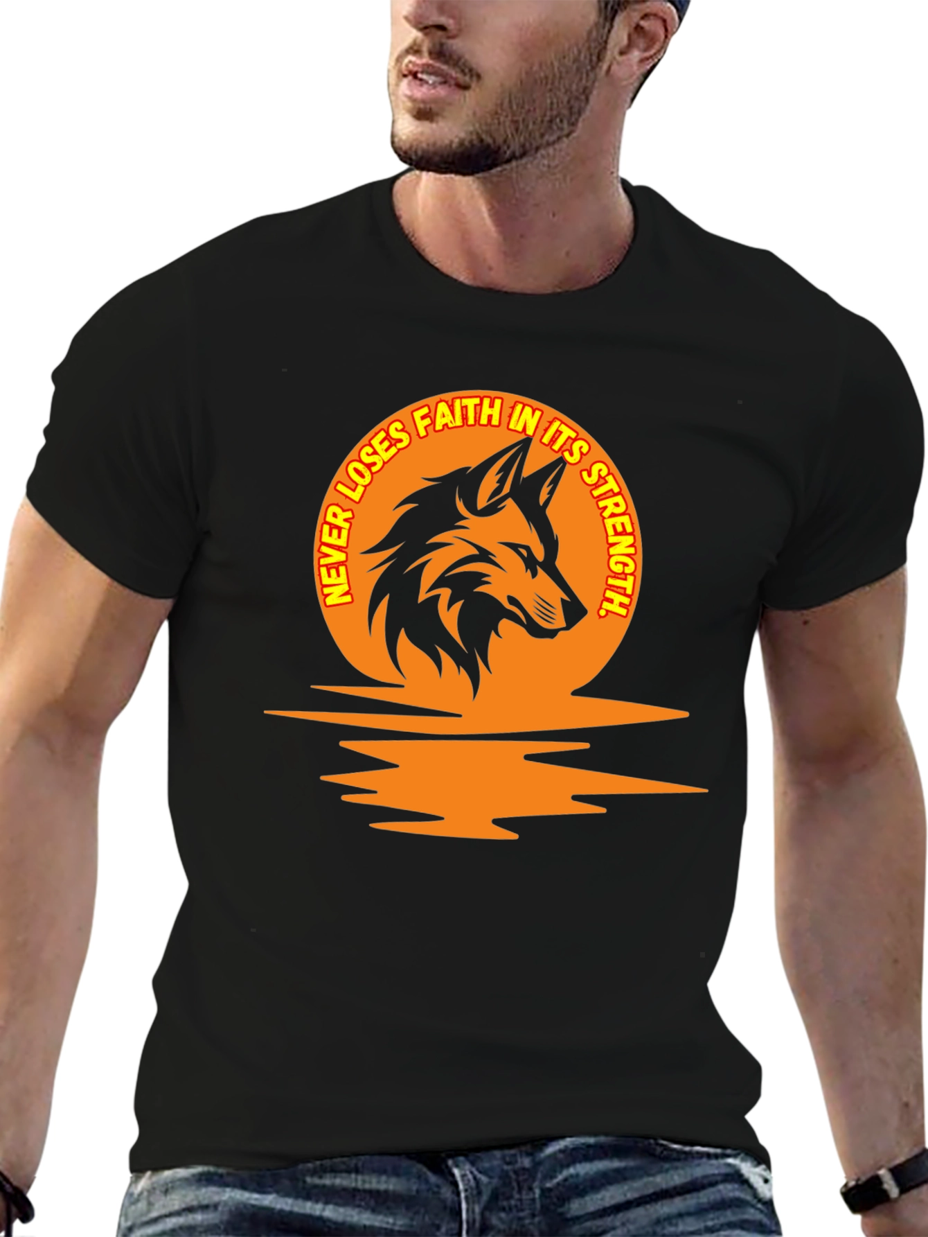 Never Loses Faith Wolf Graphic Tee