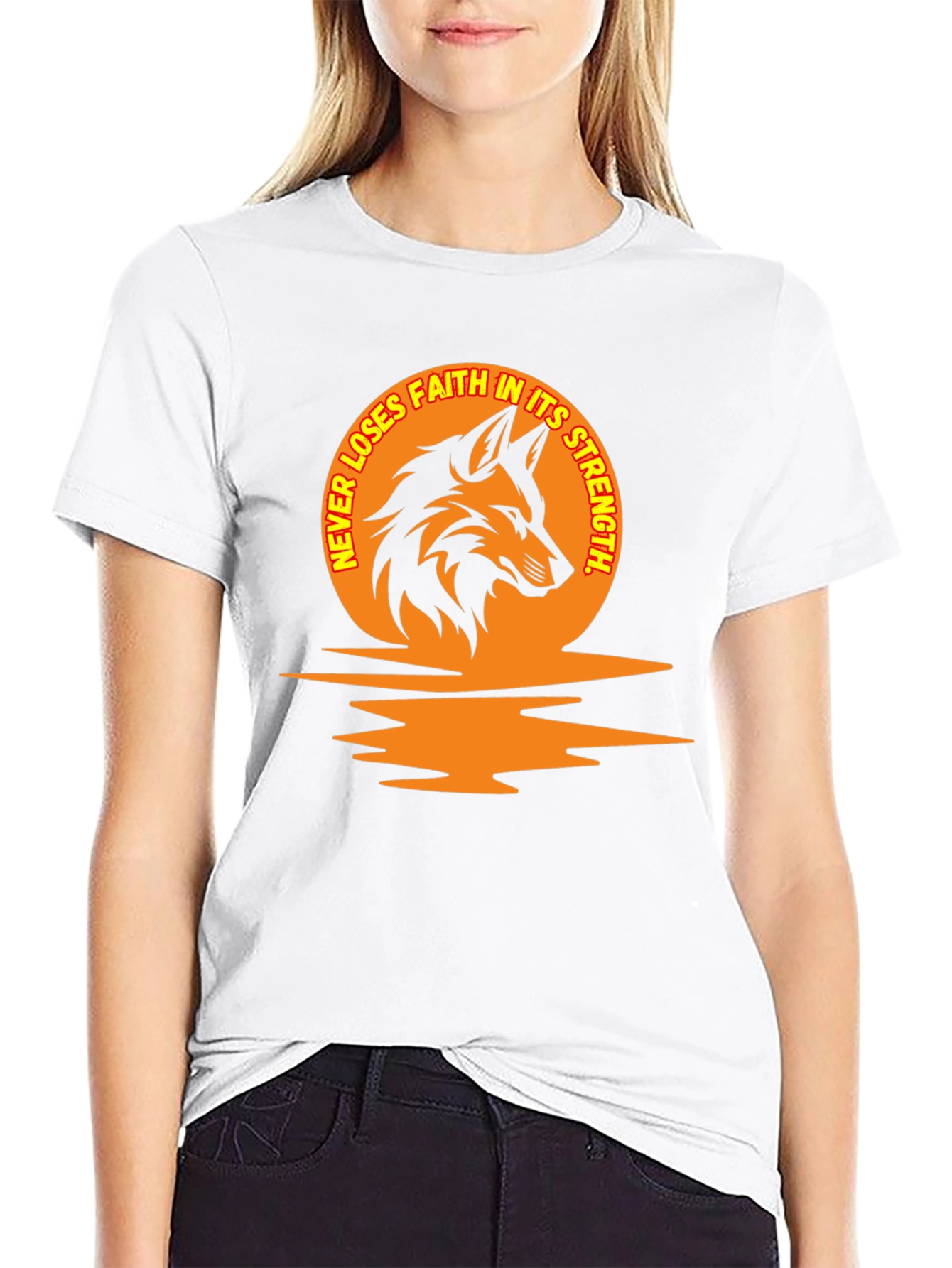 Never Loses Faith Wolf Graphic Tee