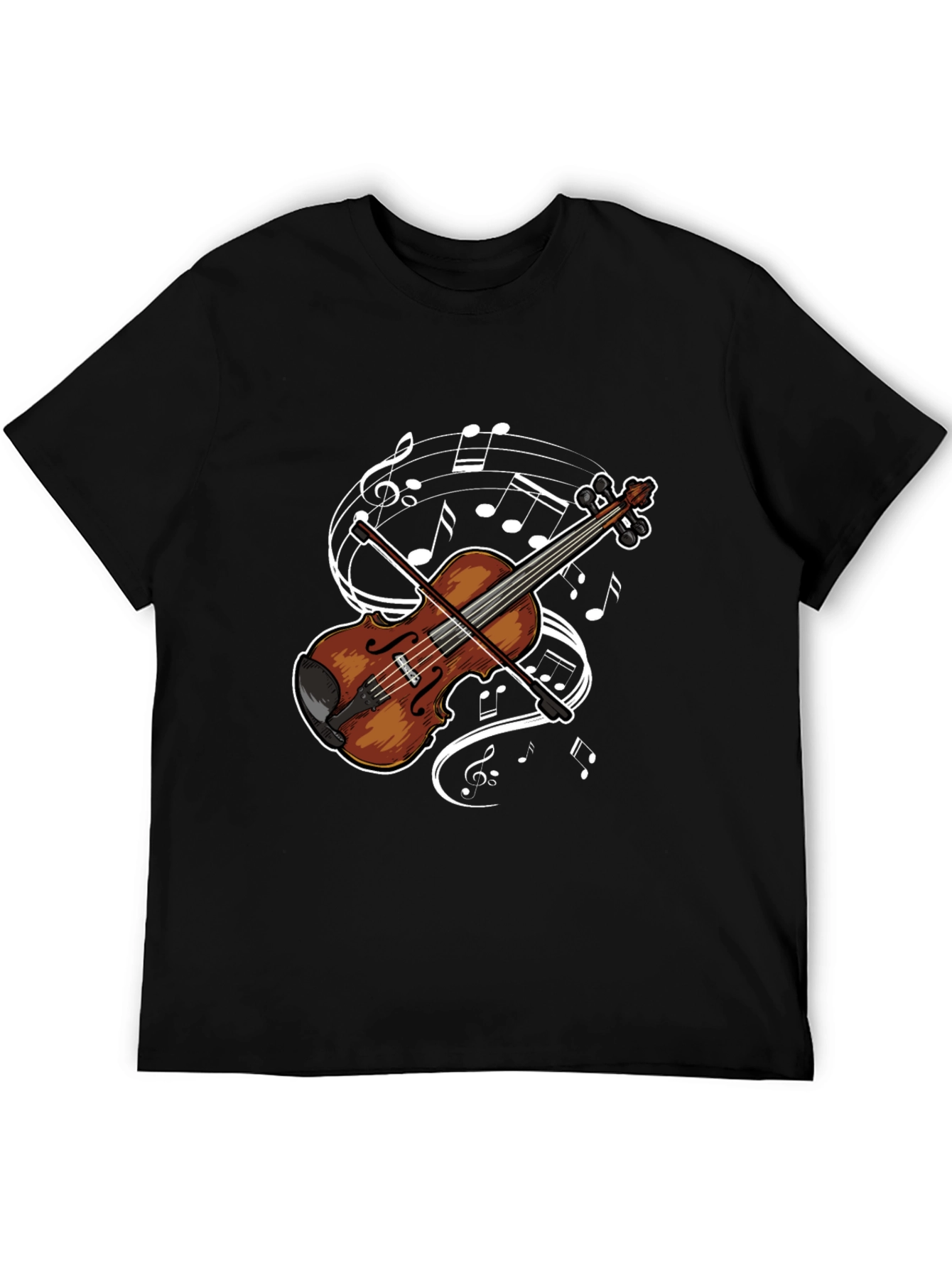 Musical Violin Graphic Tee - Classic Black