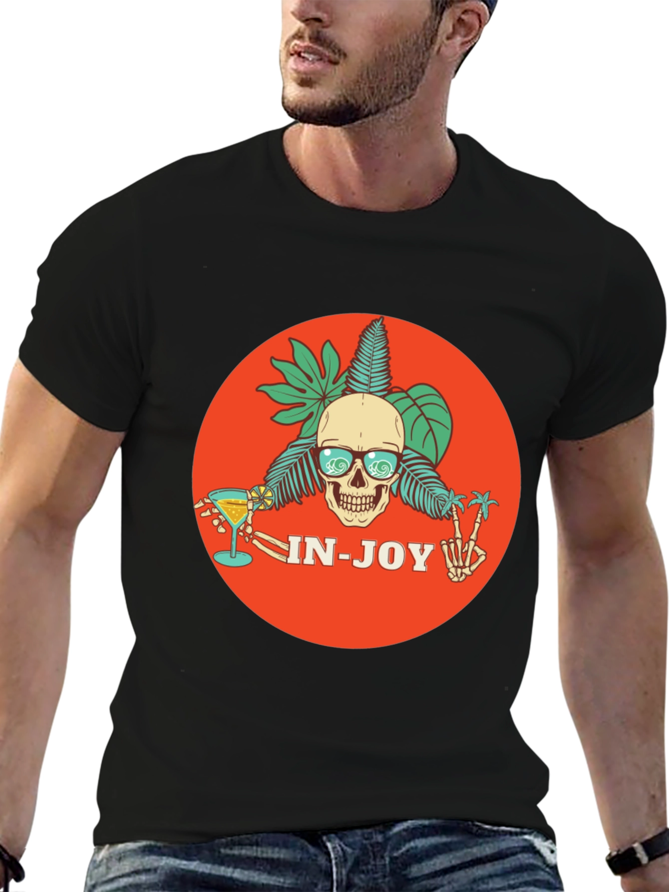 Skull Beach Party T-Shirt - In-Joy Summer Vibes!