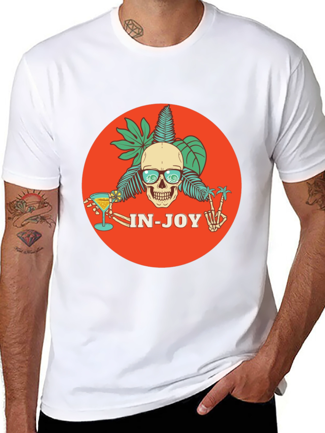 Skull Beach Party T-Shirt - In-Joy Summer Vibes!
