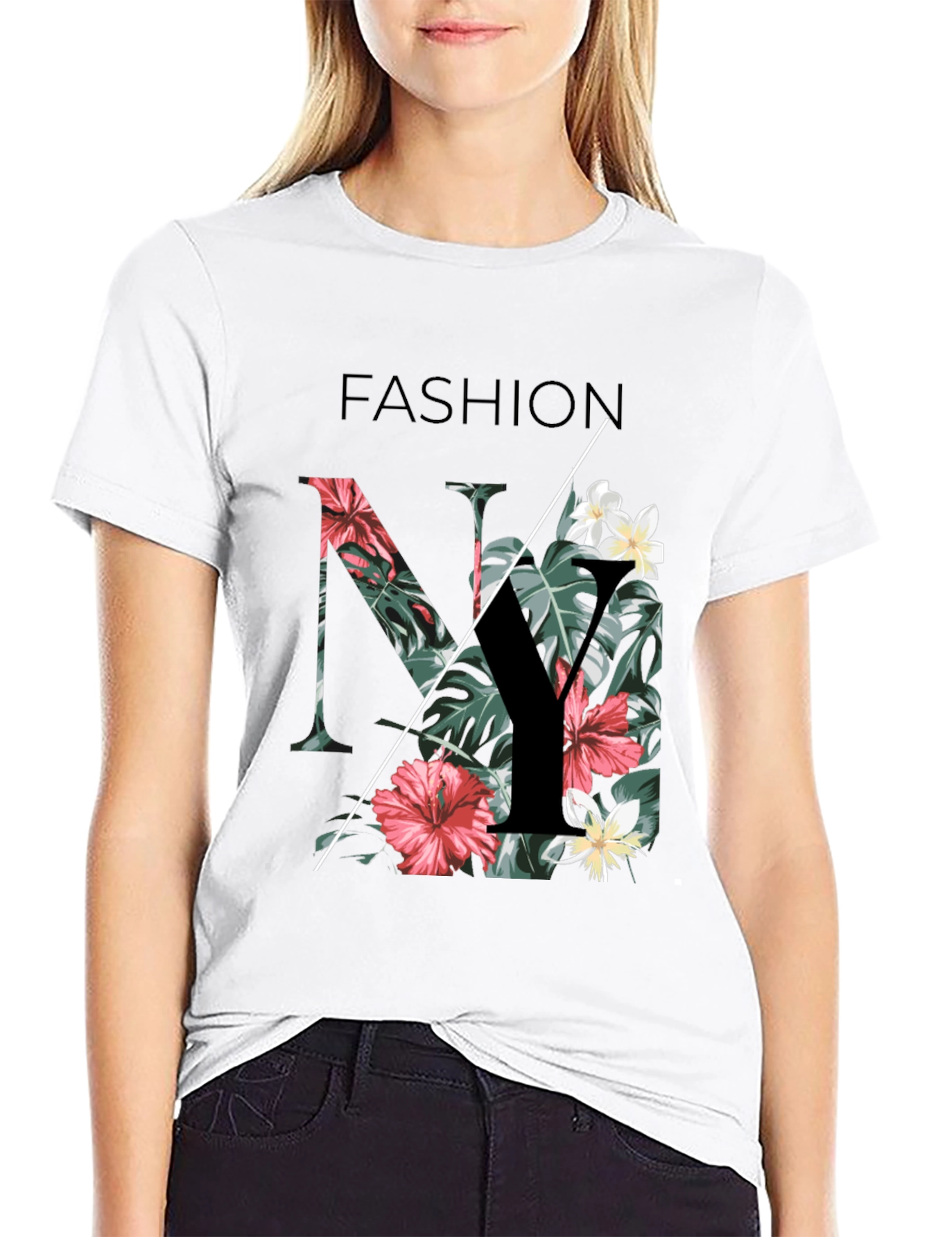 Floral NY Fashion Print Tee