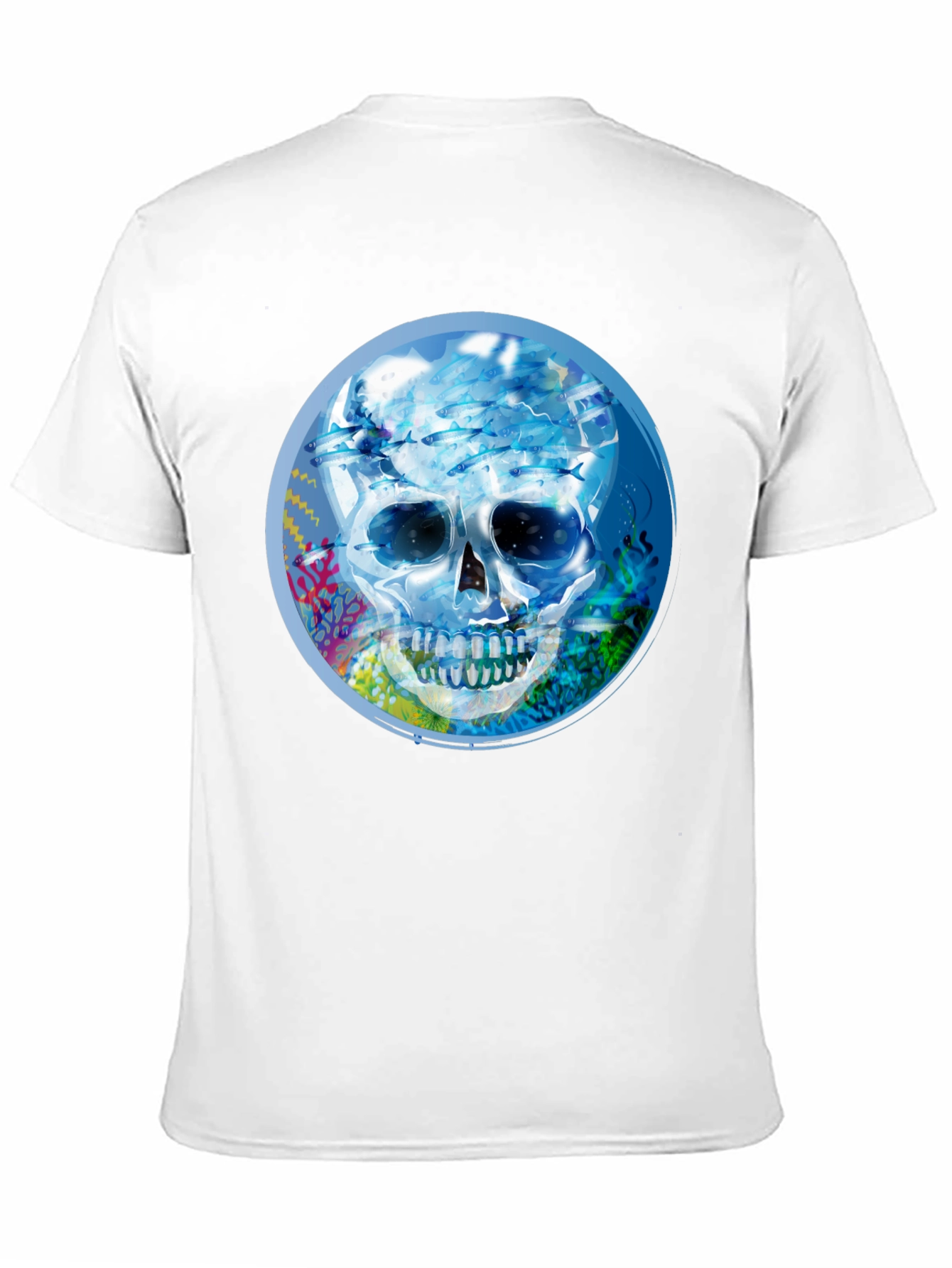 Skull Undersea Print Black T-Shirt