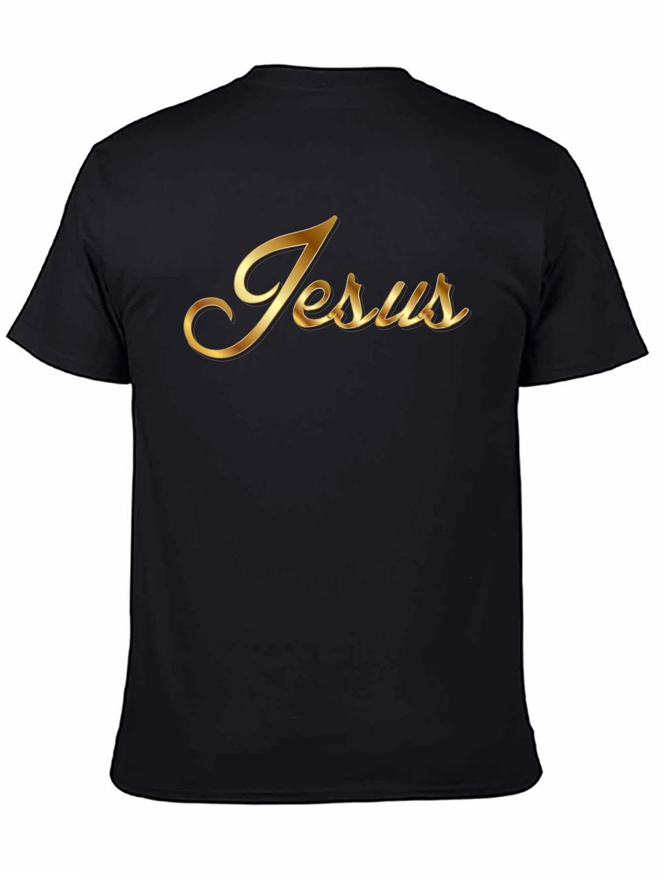 Jesus Gold Lettering Black T-Shirt