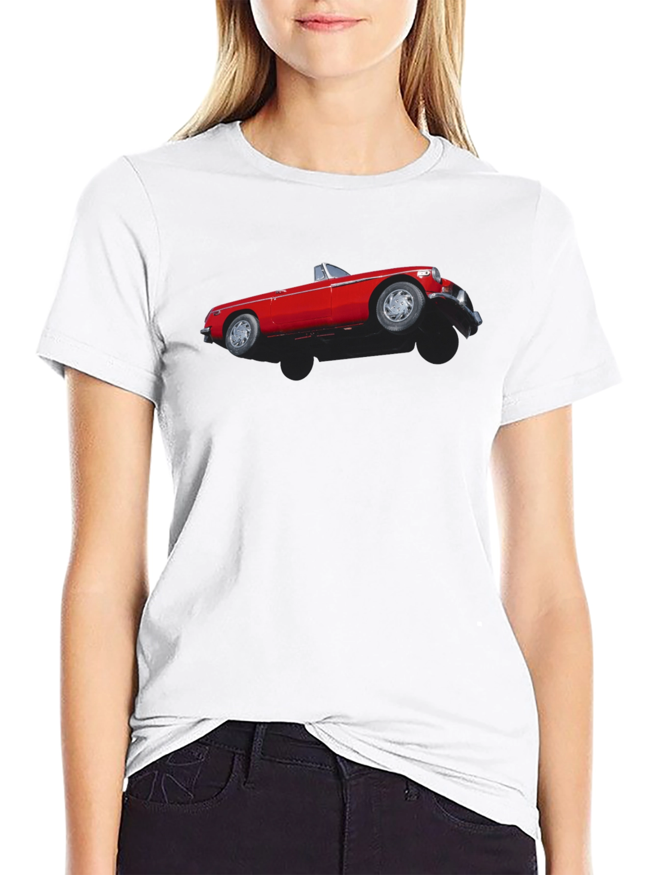 Classic Red Car T-Shirt - Retro Style