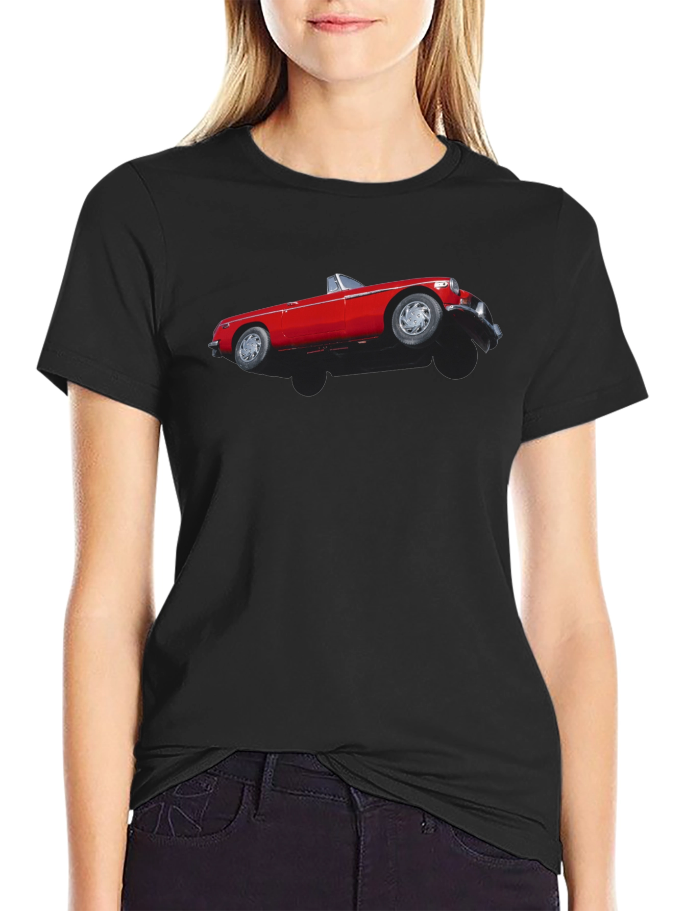 Classic Red Car T-Shirt - Retro Style