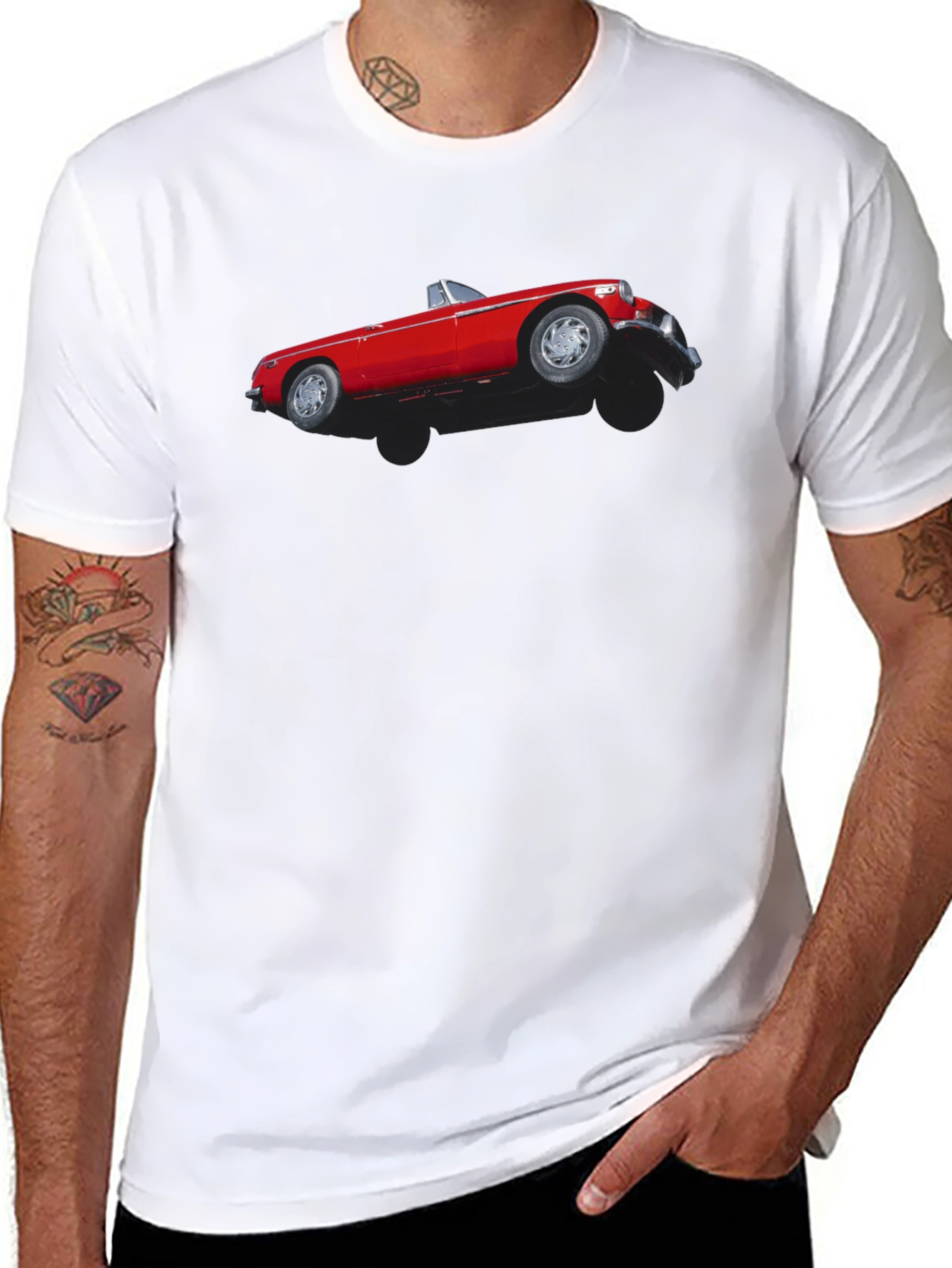 Classic Red Car T-Shirt - Retro Style