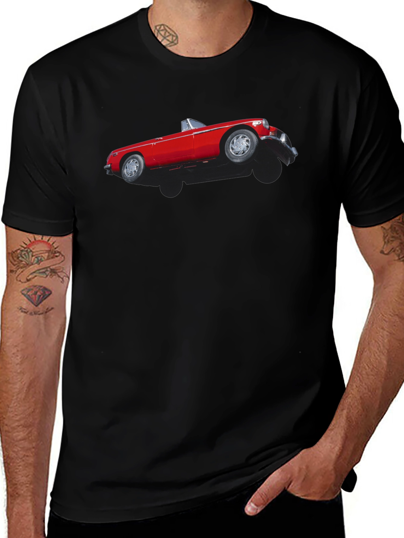 Classic Red Car T-Shirt - Retro Style