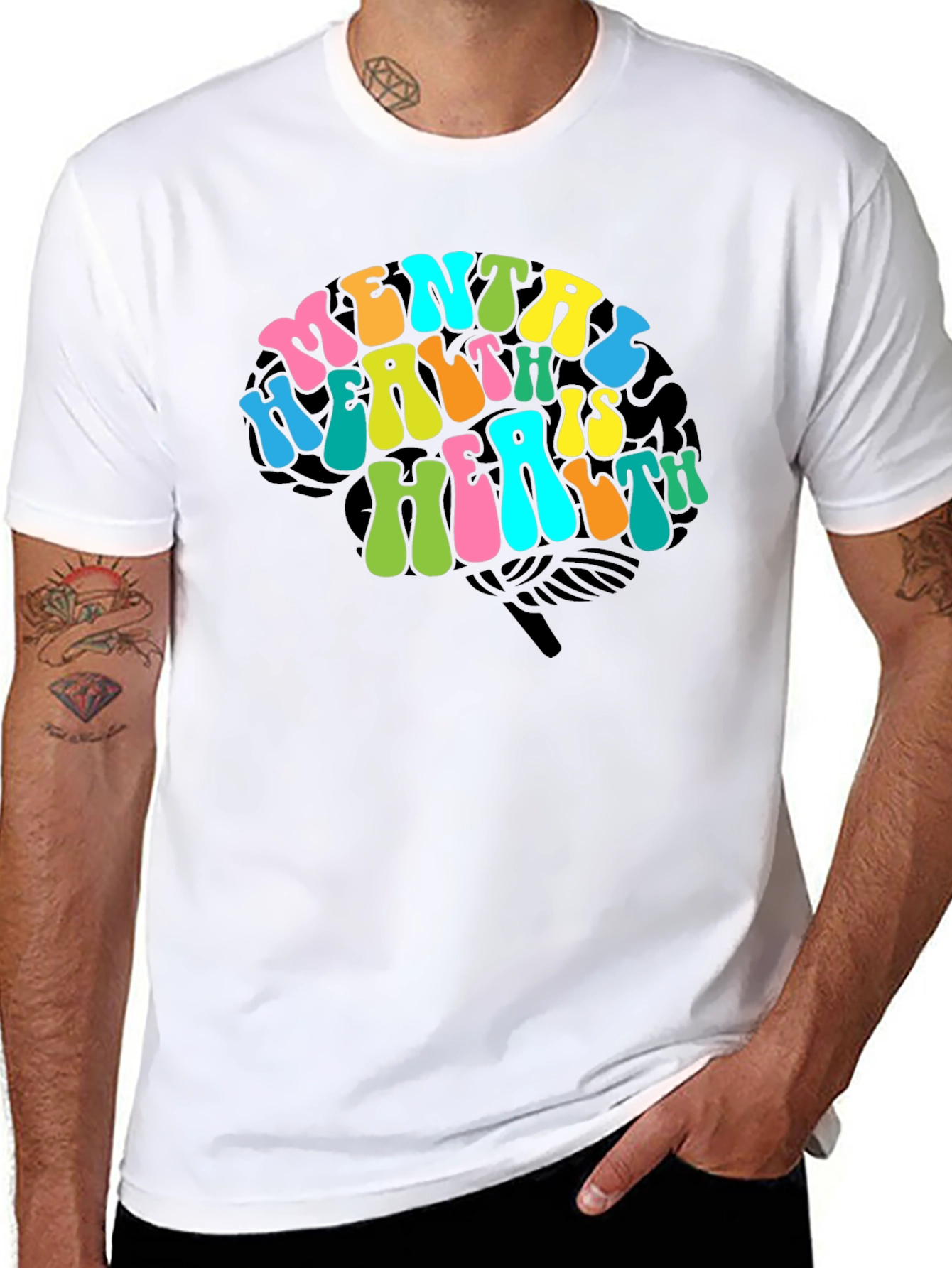 Mental Health Brain Graphic T-Shirt