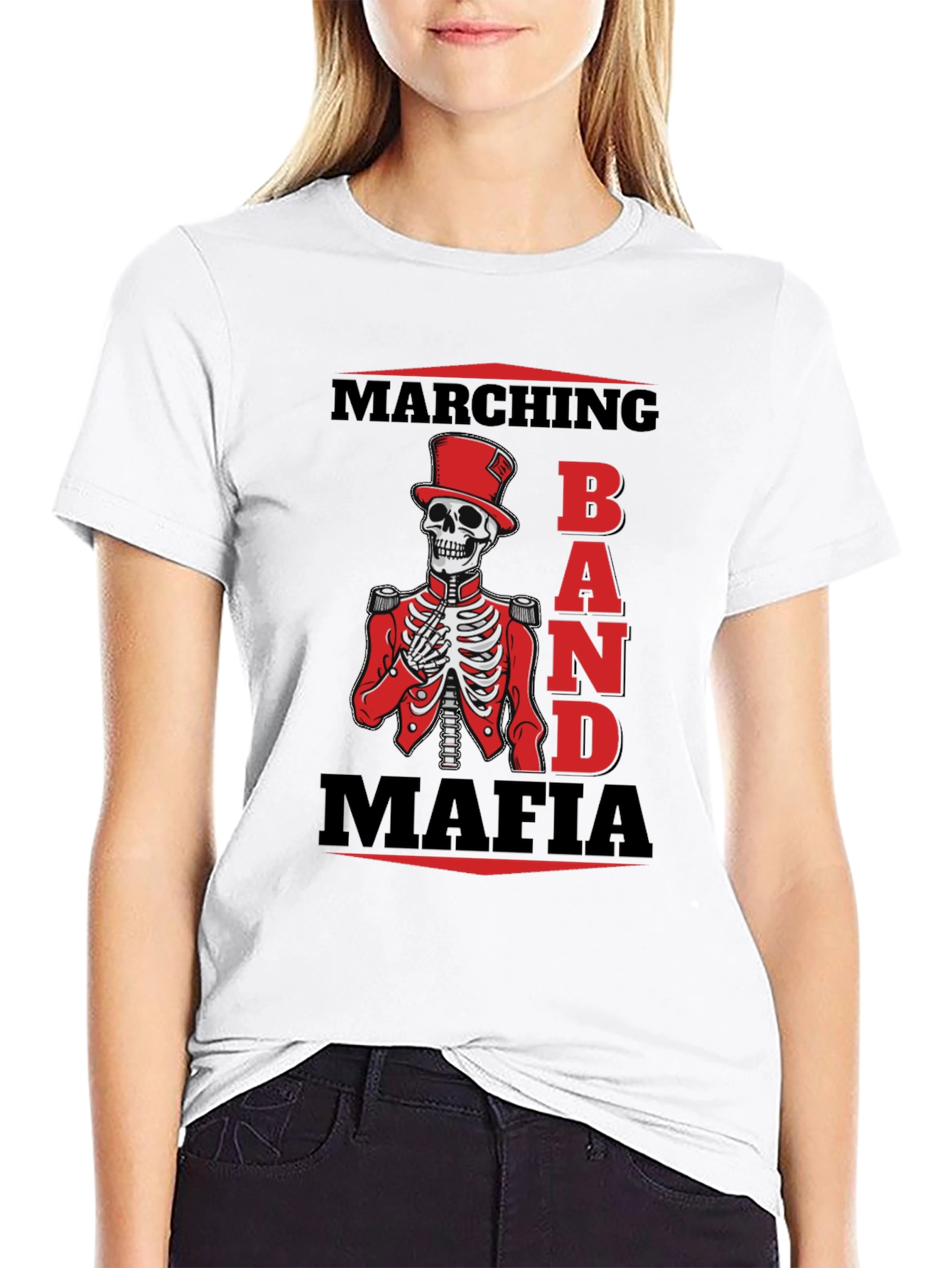 Marching Band Mafia T-Shirt - Skeleton Graphic Tee