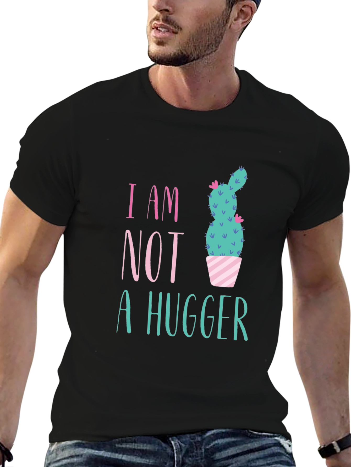 I Am Not A Hugger Cactus Graphic Tee
