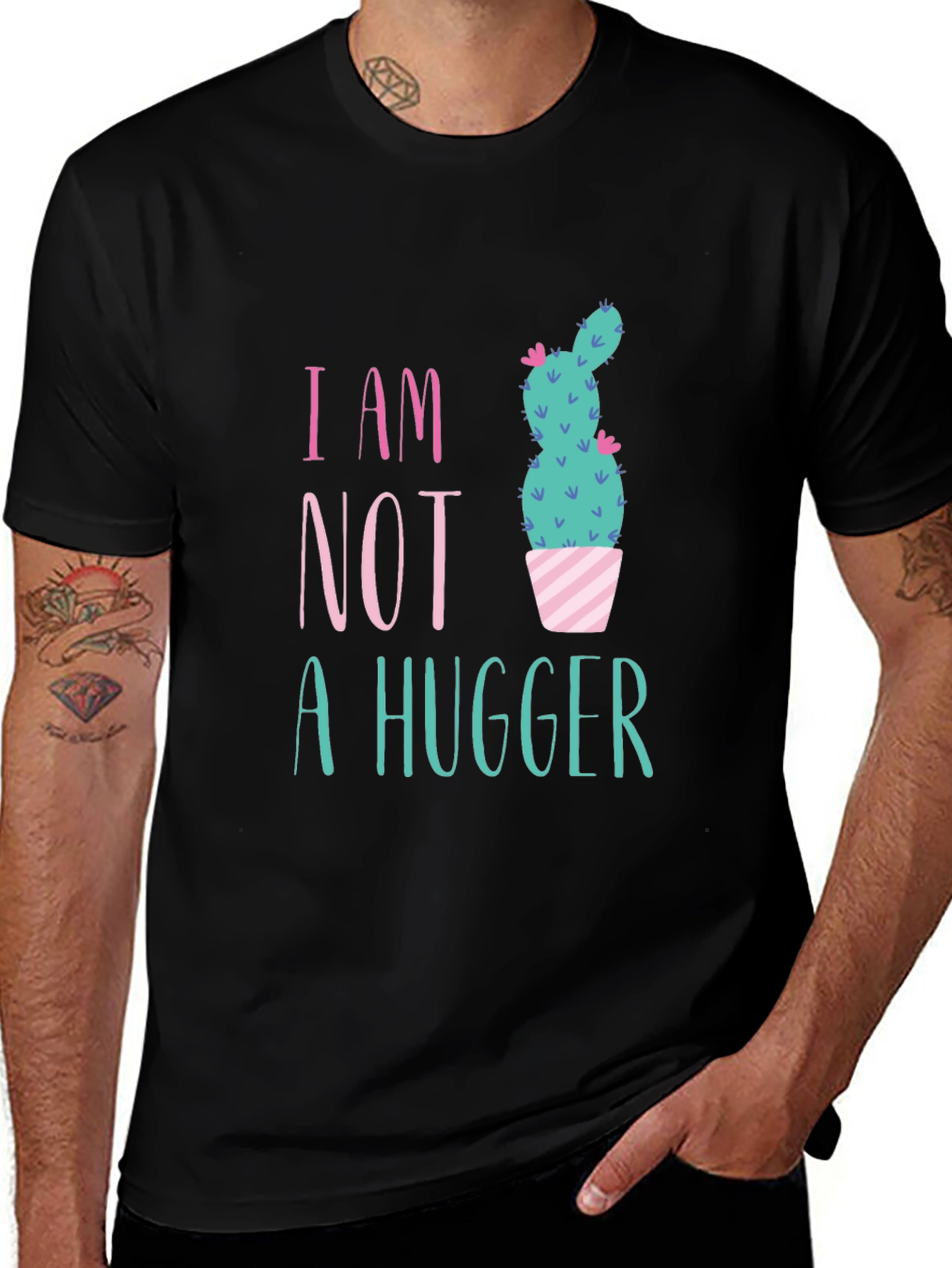 I Am Not A Hugger Cactus Graphic Tee