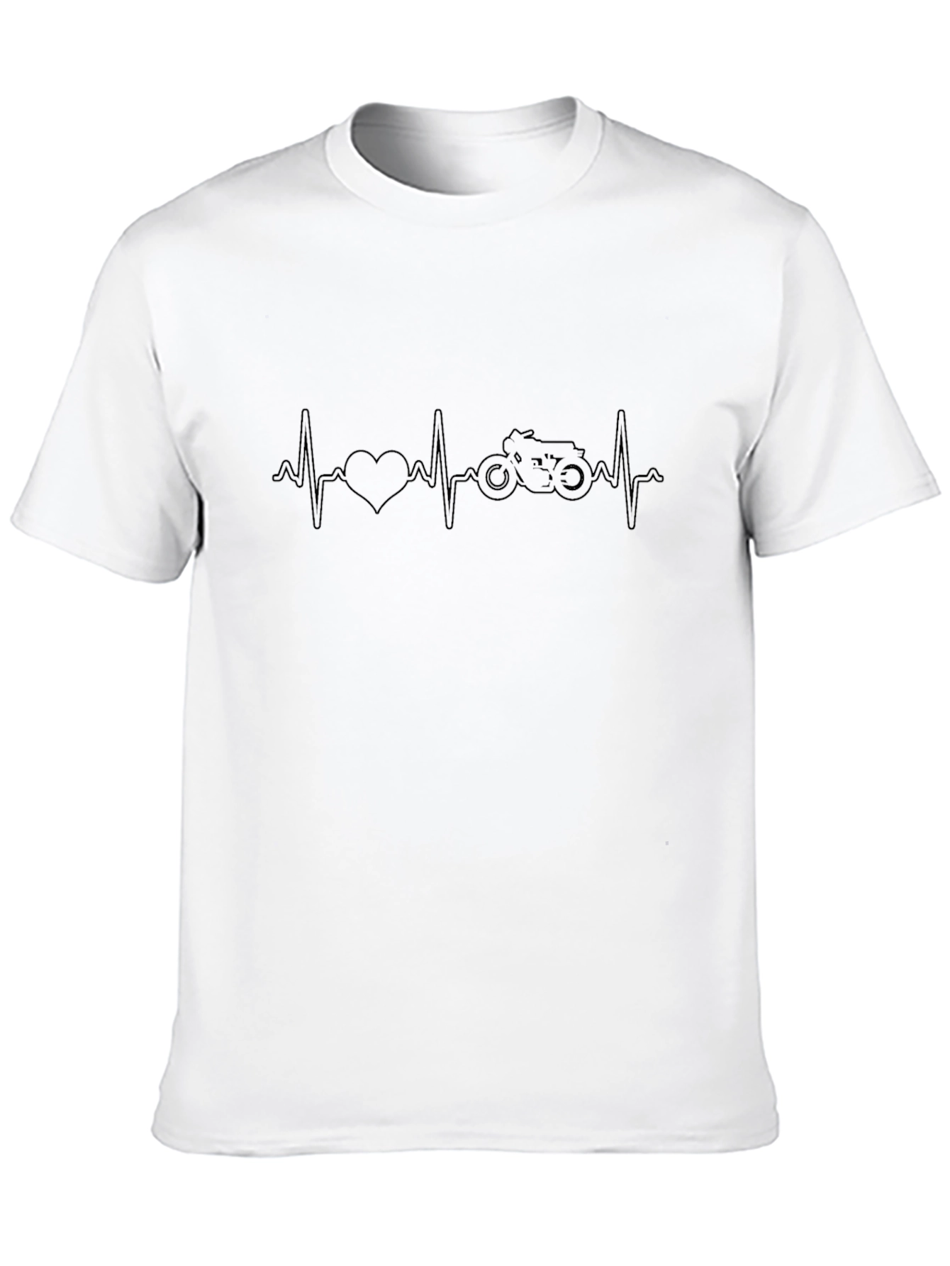 Motorcycle Heartbeat Black T-Shirt