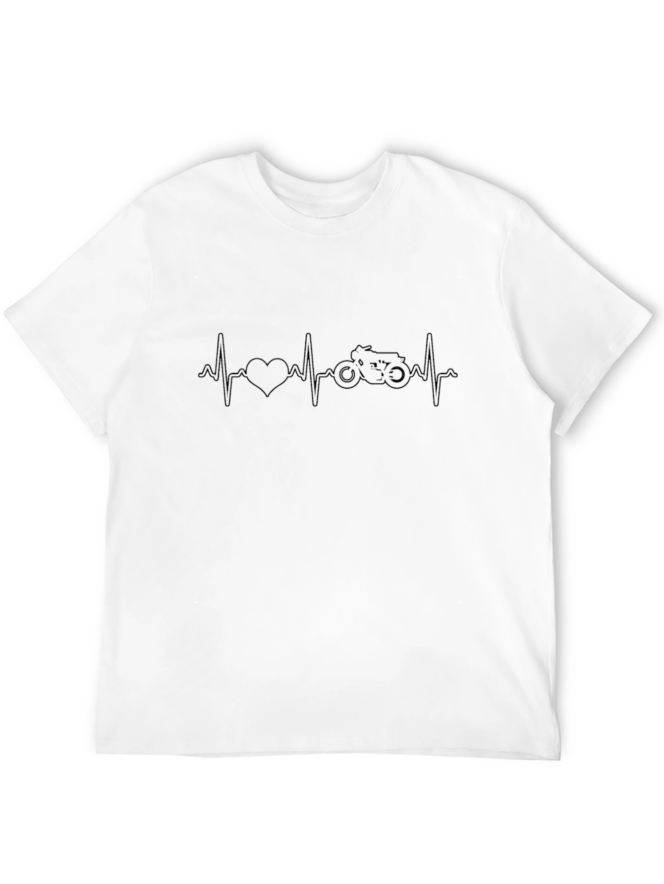Motorcycle Heartbeat Black T-Shirt