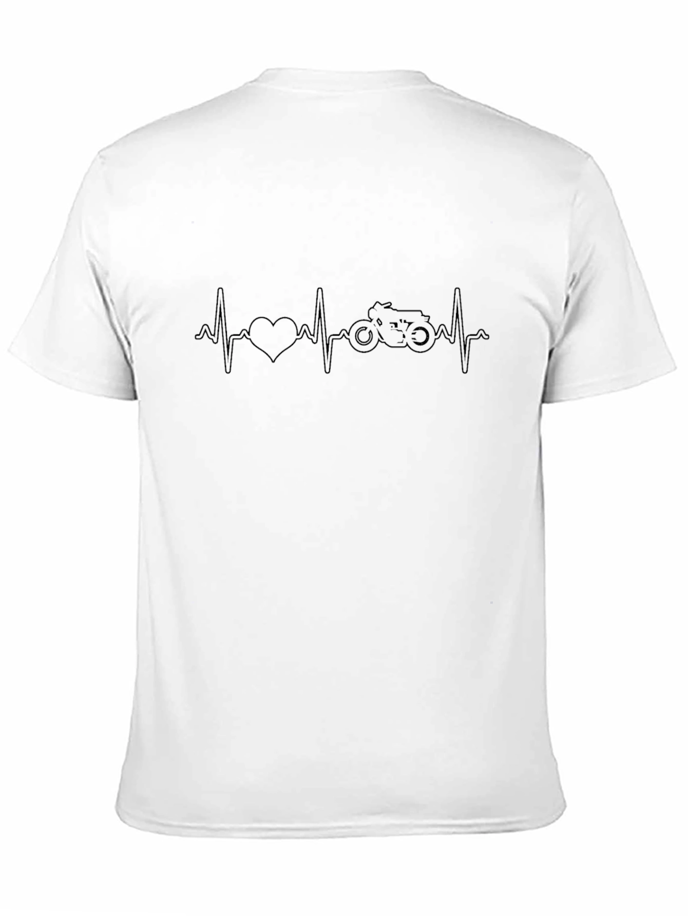 Motorcycle Heartbeat Black T-Shirt