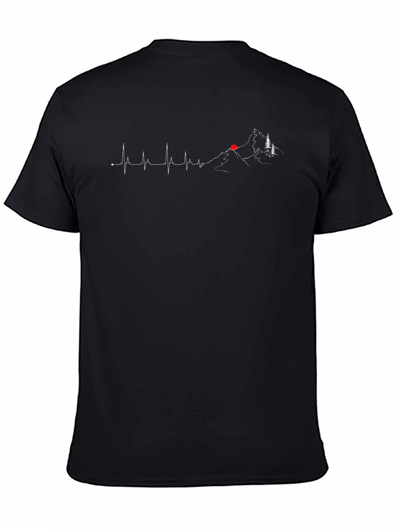 Heartbeat Mountain Graphic Tee - Black Cotton Blend