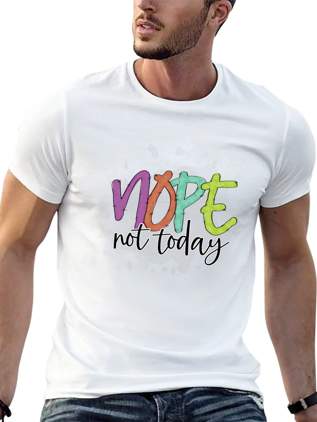 Nope Not Today Graphic Tee - Black Casual T-Shirt