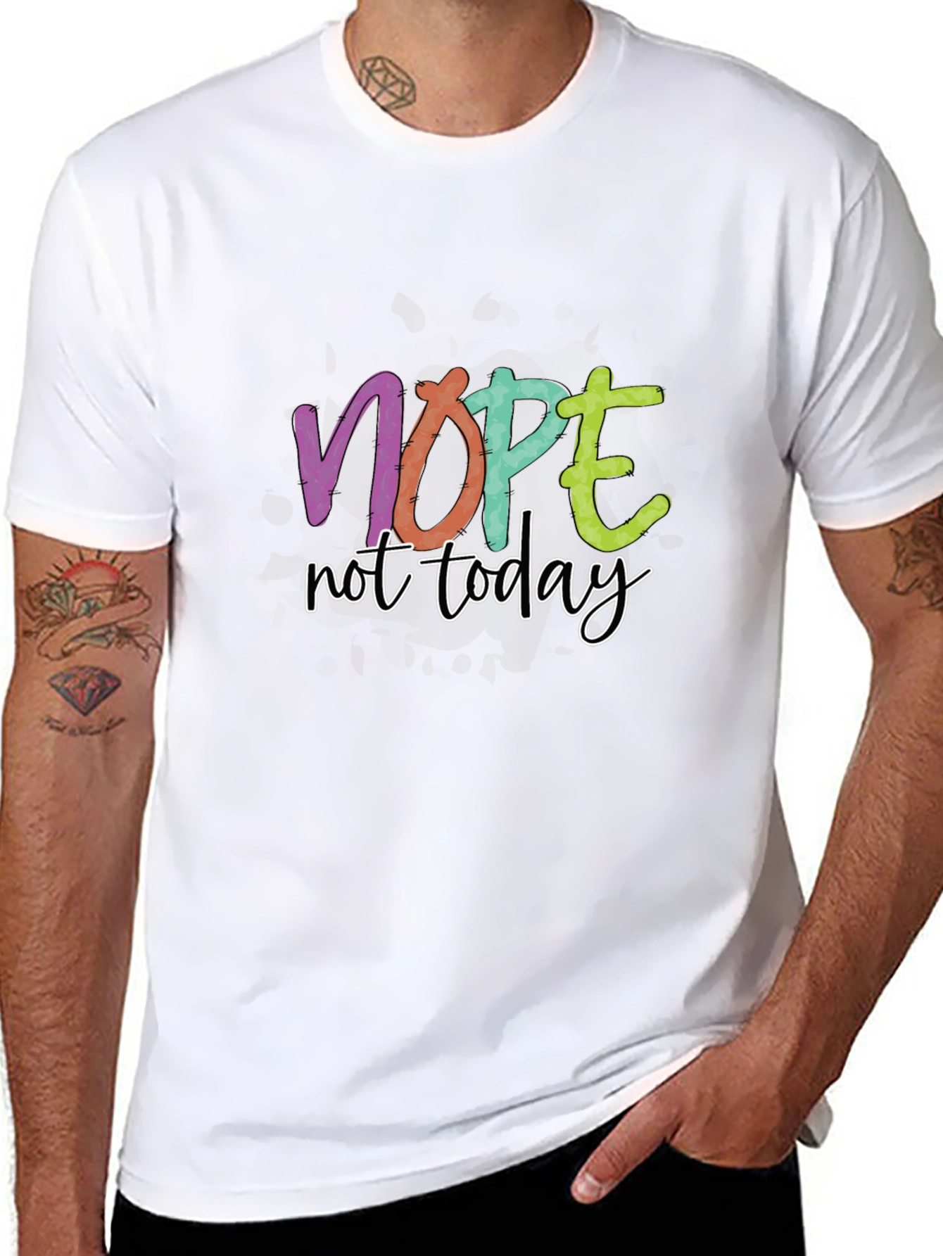 Nope Not Today Graphic Tee - Black Casual T-Shirt