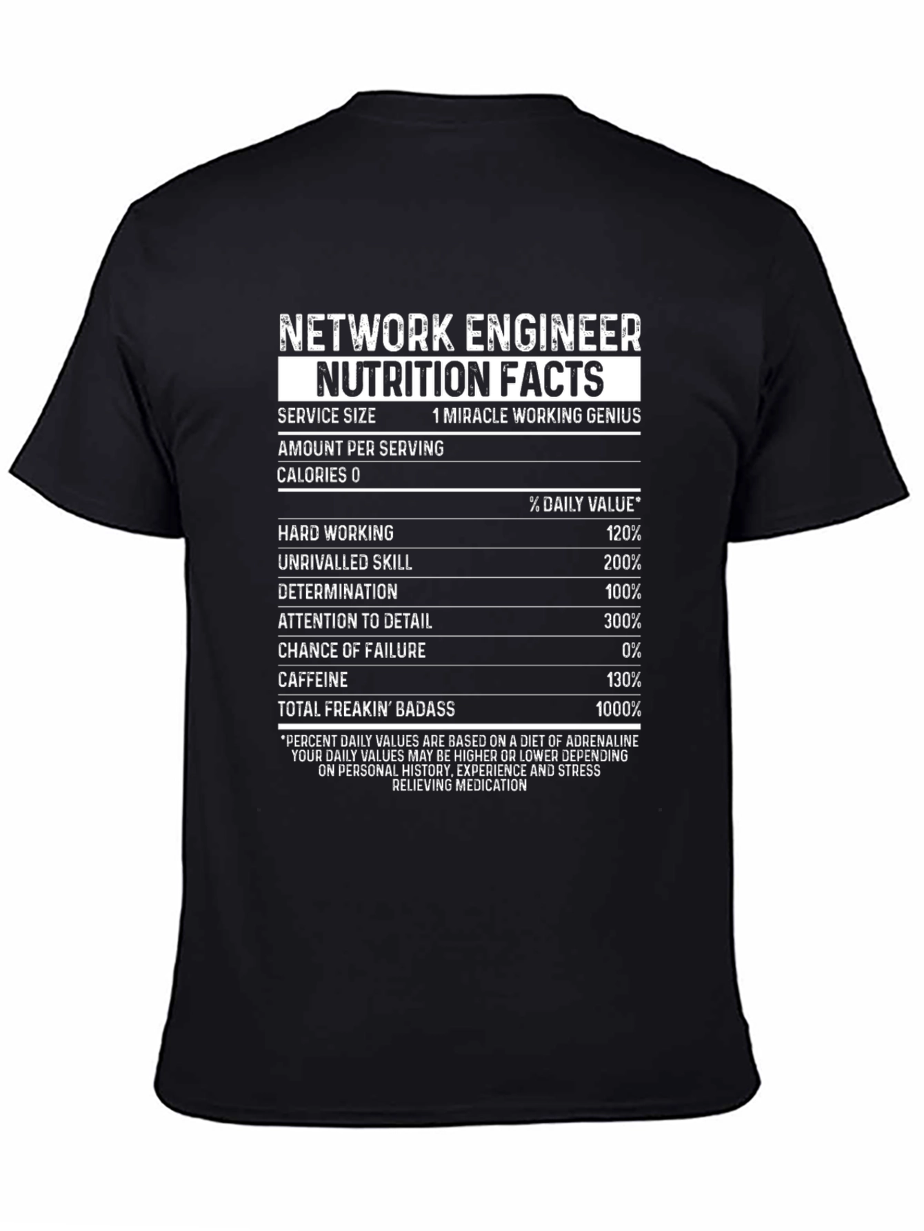 Network Engineer Nutrition Facts T-Shirt