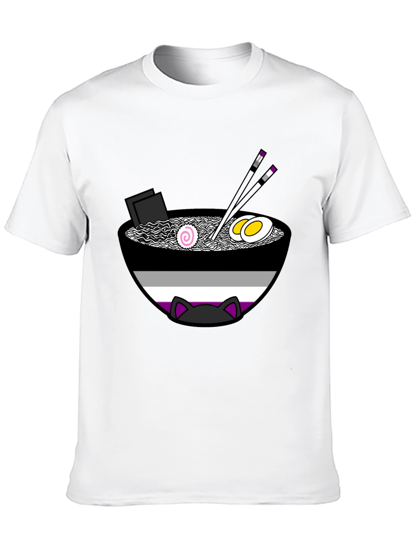 Ace Ramen Cat T-Shirt - Asexual Pride