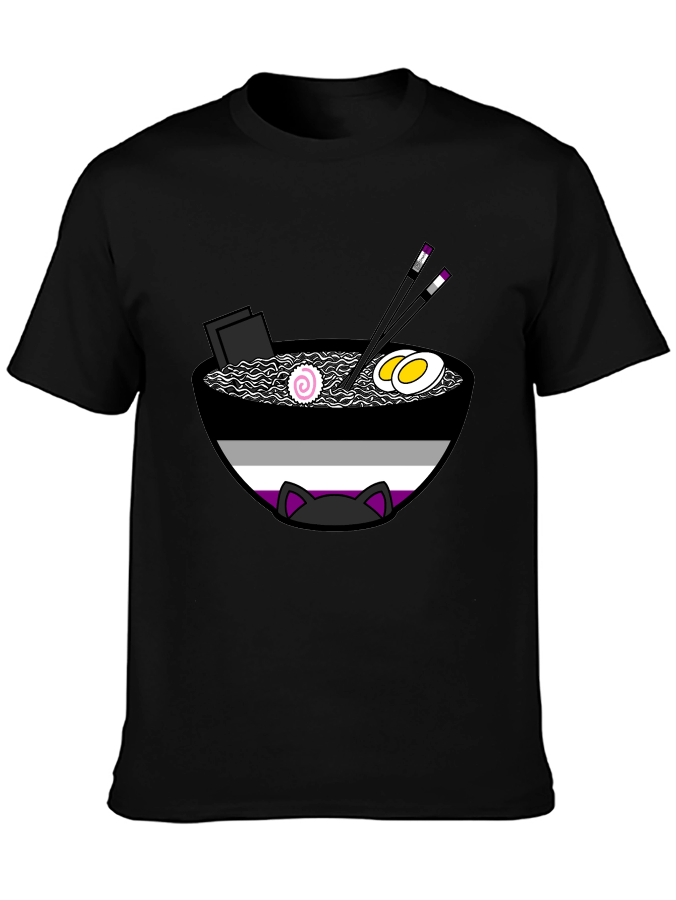 Ace Ramen Cat T-Shirt - Asexual Pride