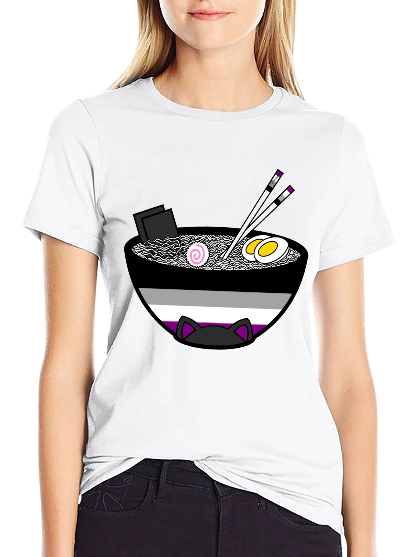 Ace Ramen Cat T-Shirt - Asexual Pride