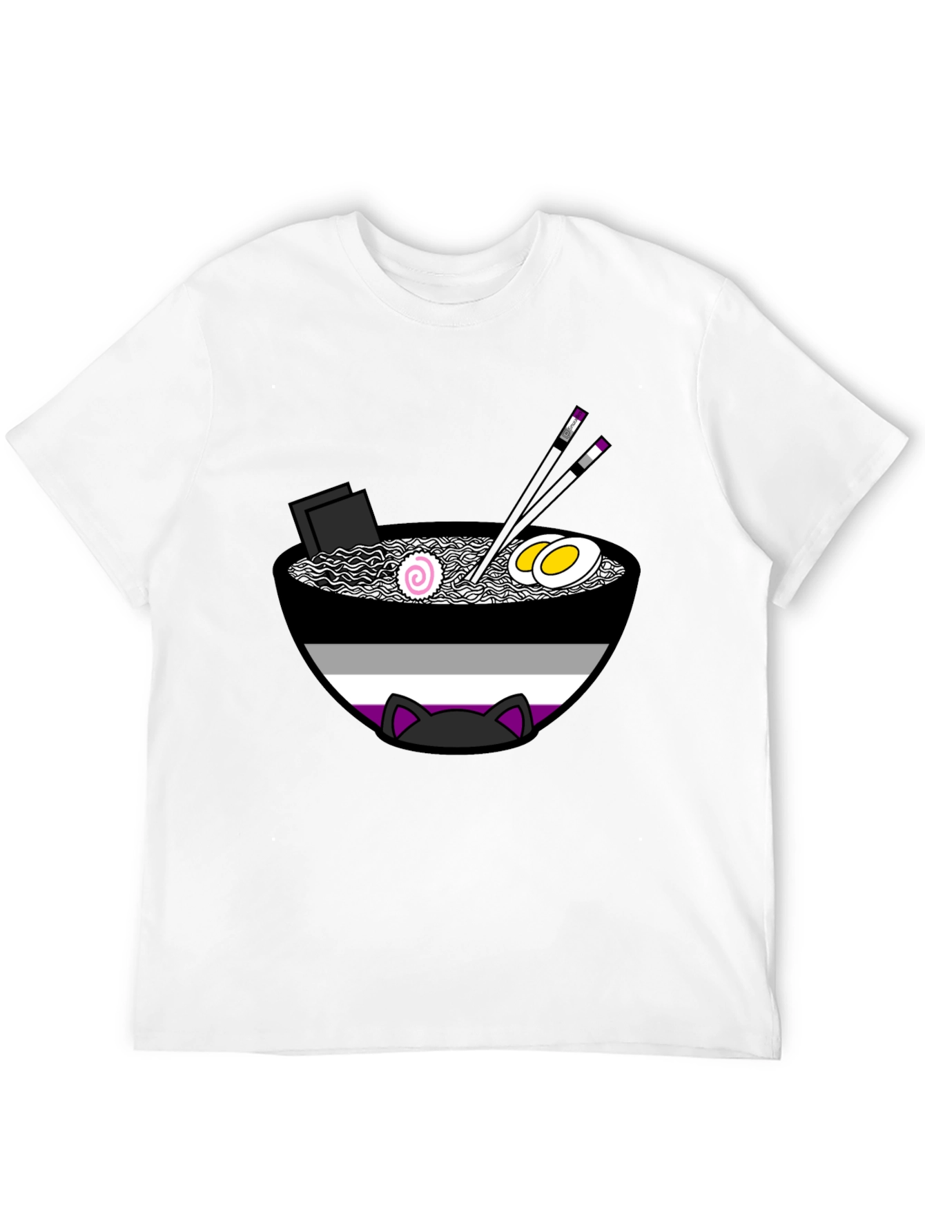 Ace Ramen Cat T-Shirt - Asexual Pride