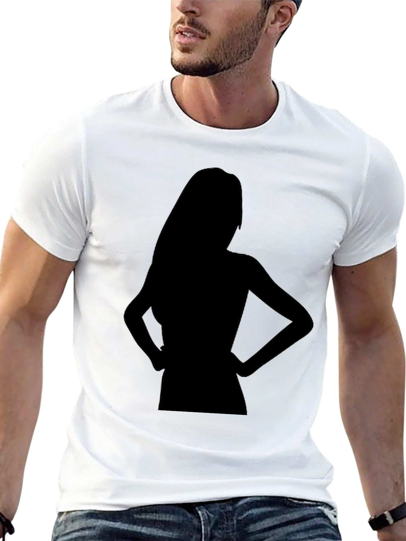 Silhouette Graphic Tee - Stylish Black T-Shirt