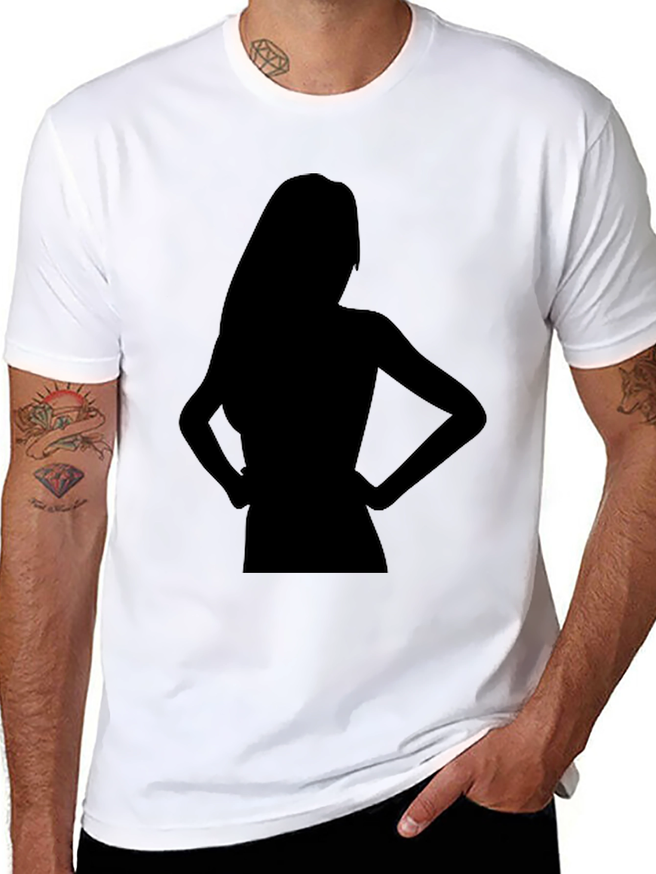 Silhouette Graphic Tee - Stylish Black T-Shirt