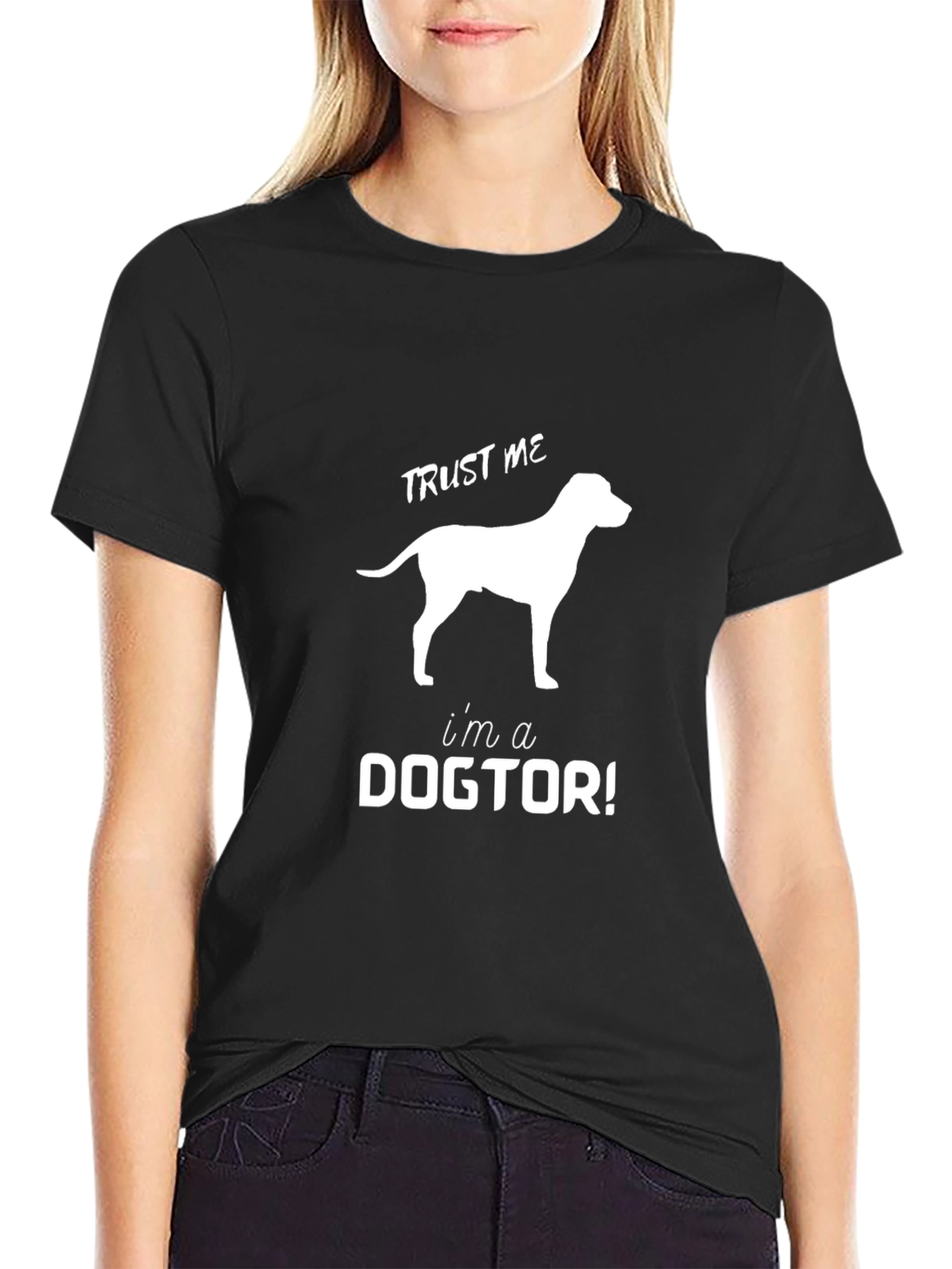 Trust Me Im A Dogtor Black T-Shirt