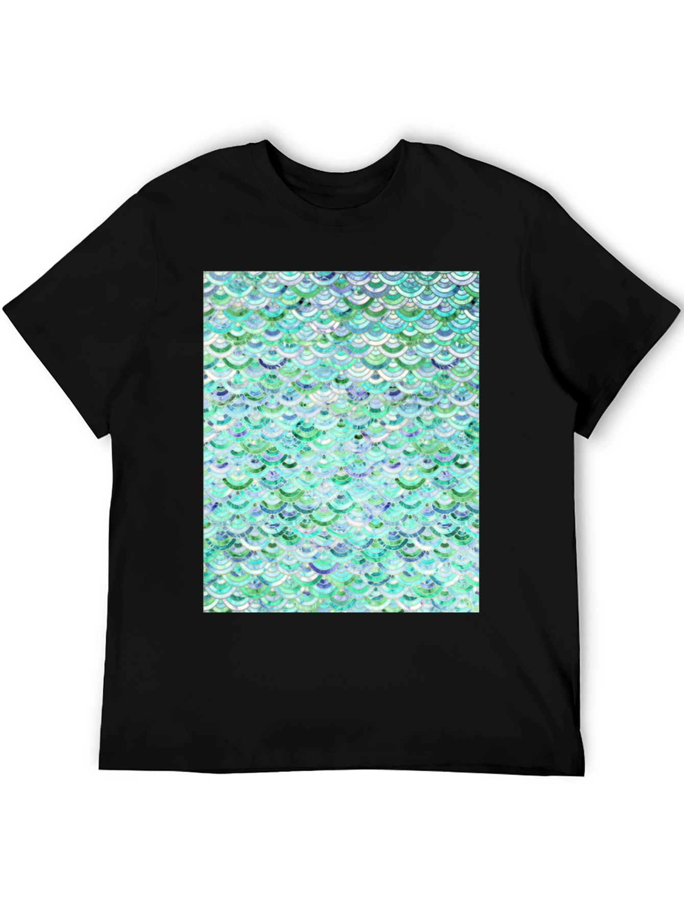 Aqua Scale Pattern T-Shirt