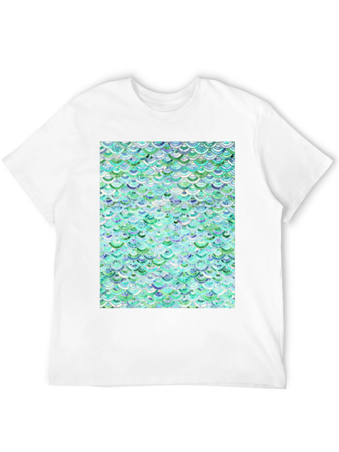 Aqua Scale Pattern T-Shirt