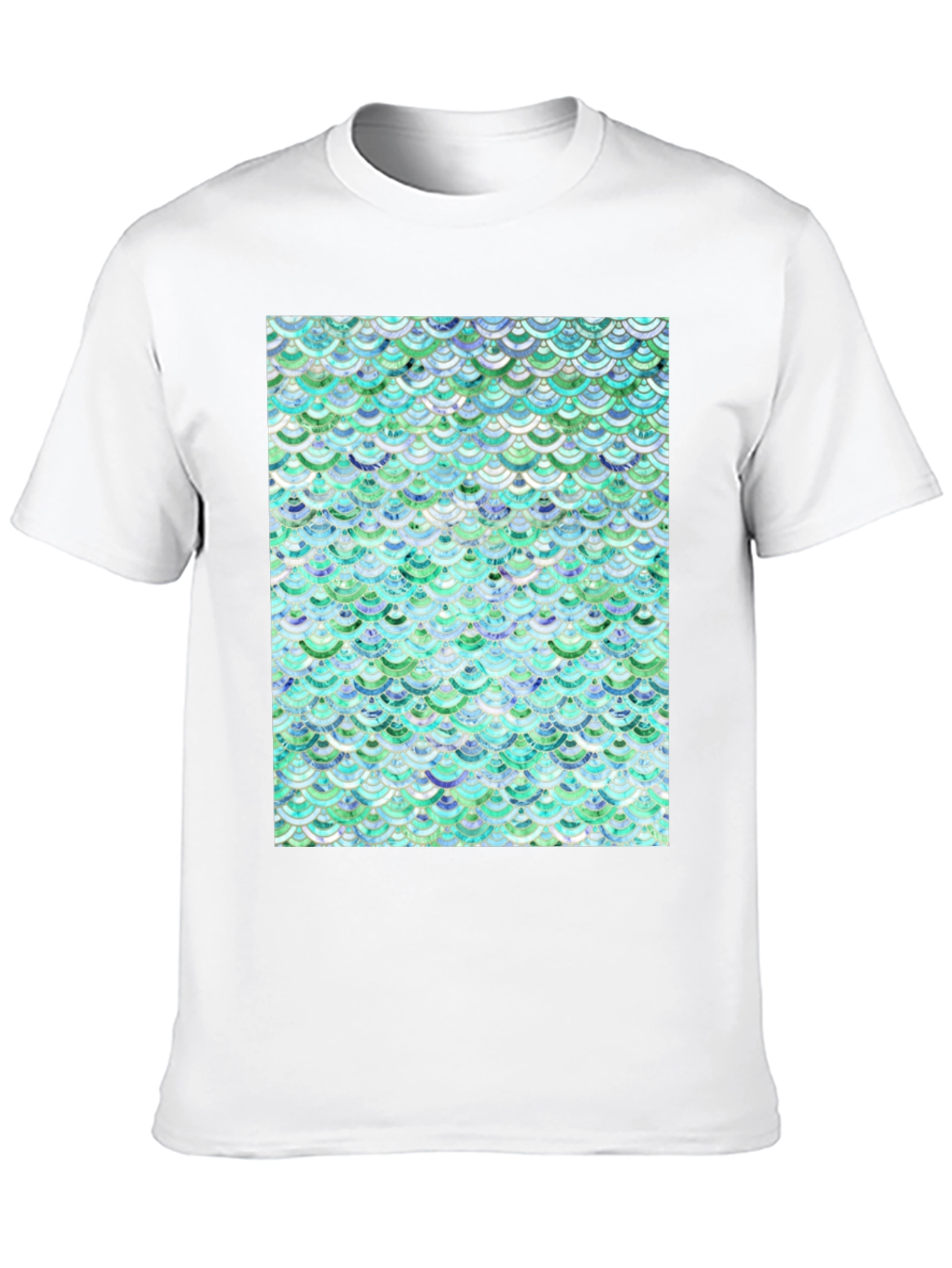 Aqua Scale Pattern T-Shirt