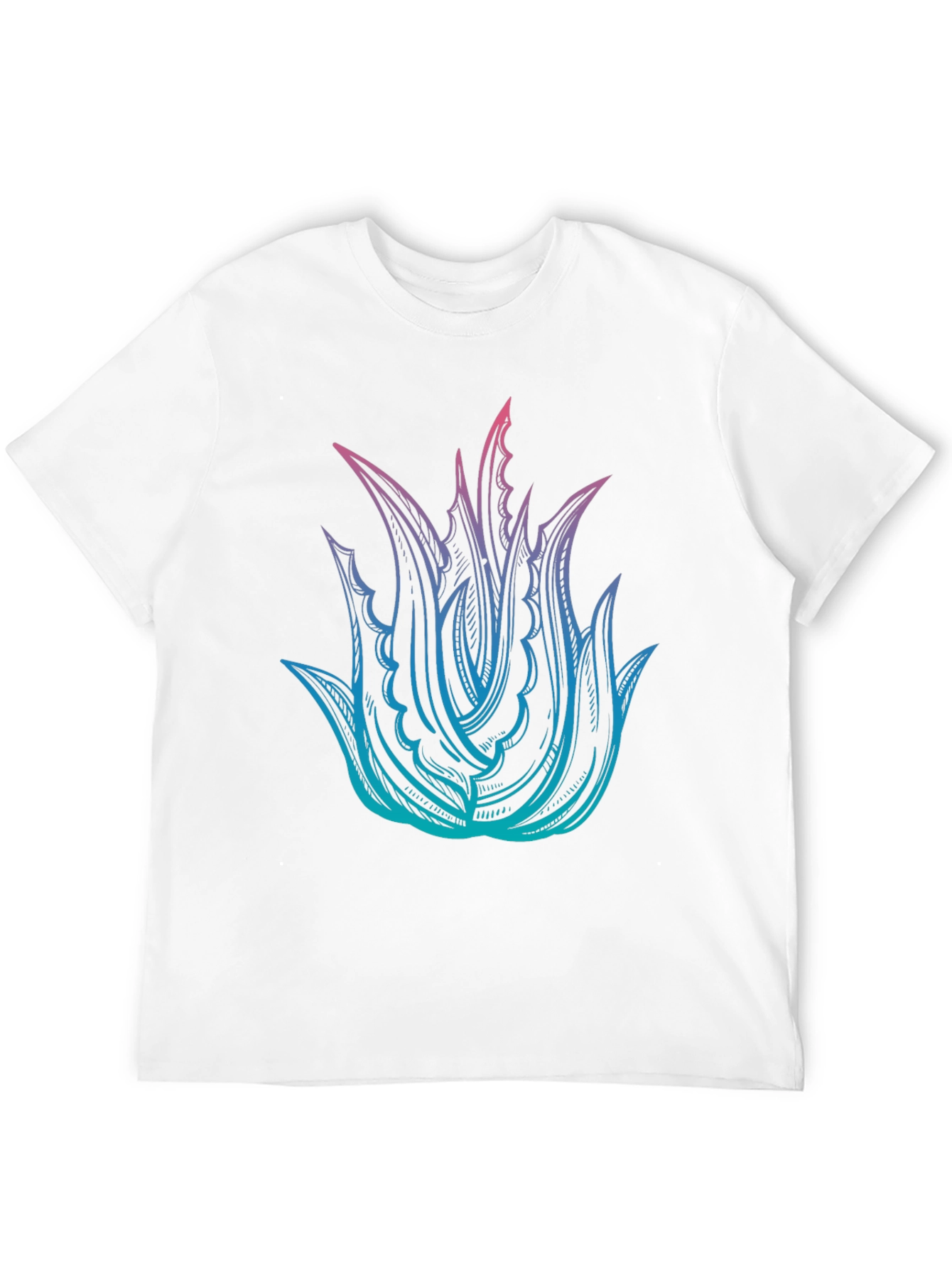 Aloe Gradient Graphic Tee - Modern Plant Shirt
