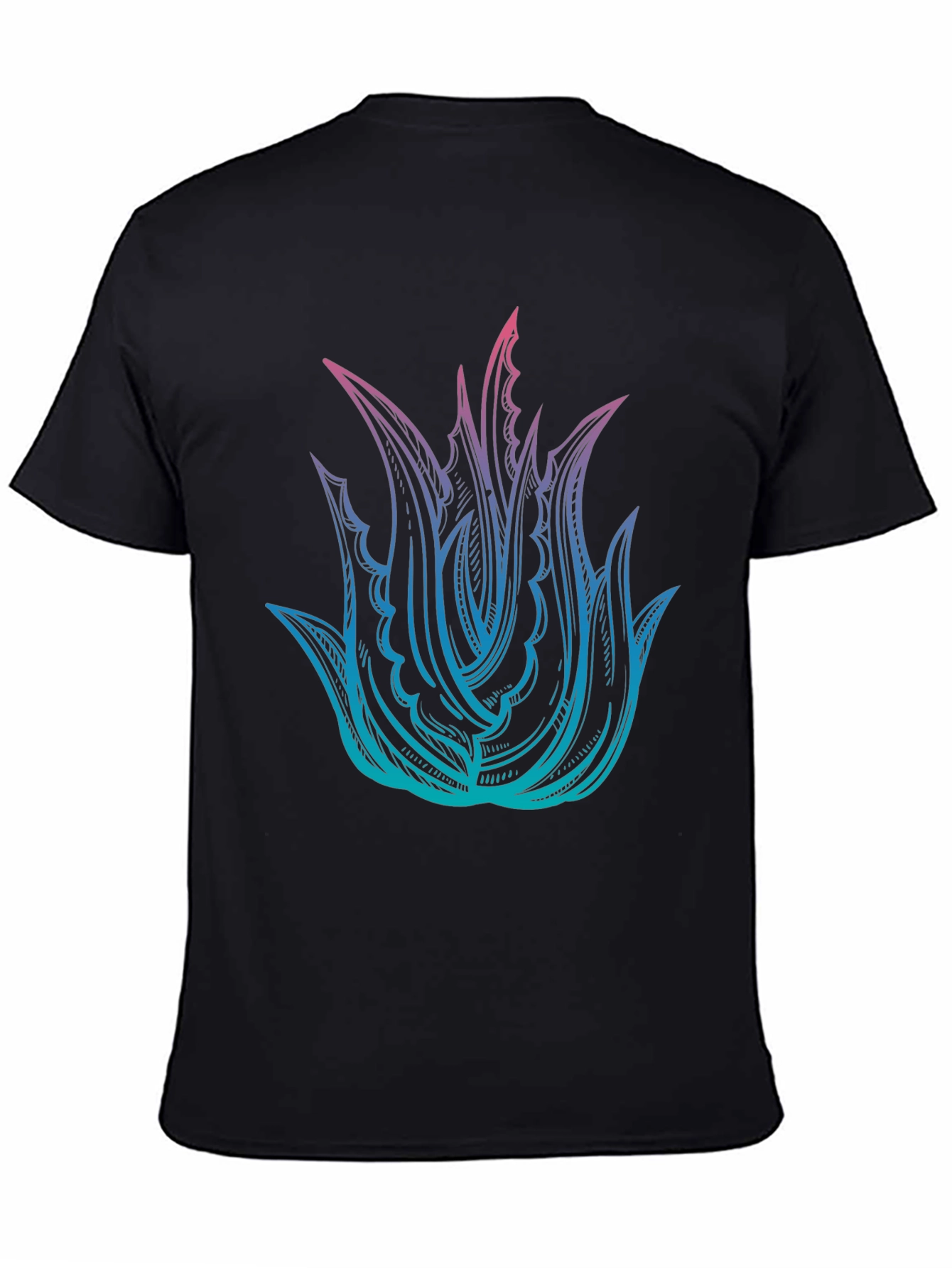 Aloe Gradient Graphic Tee - Modern Plant Shirt