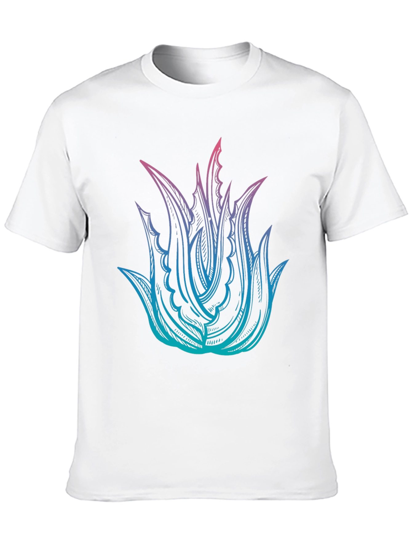 Aloe Gradient Graphic Tee - Modern Plant Shirt
