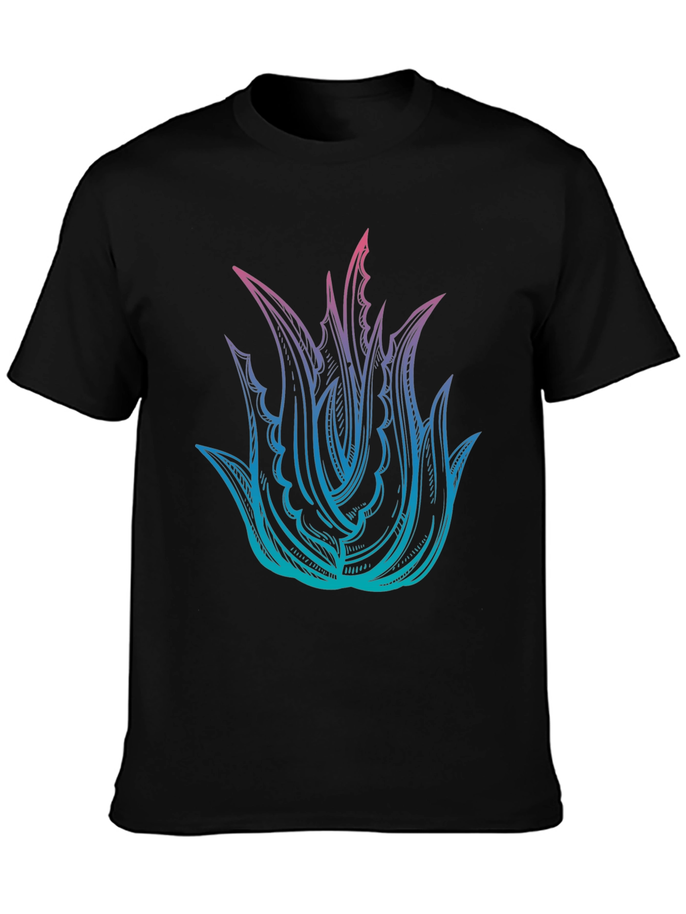 Aloe Gradient Graphic Tee - Modern Plant Shirt