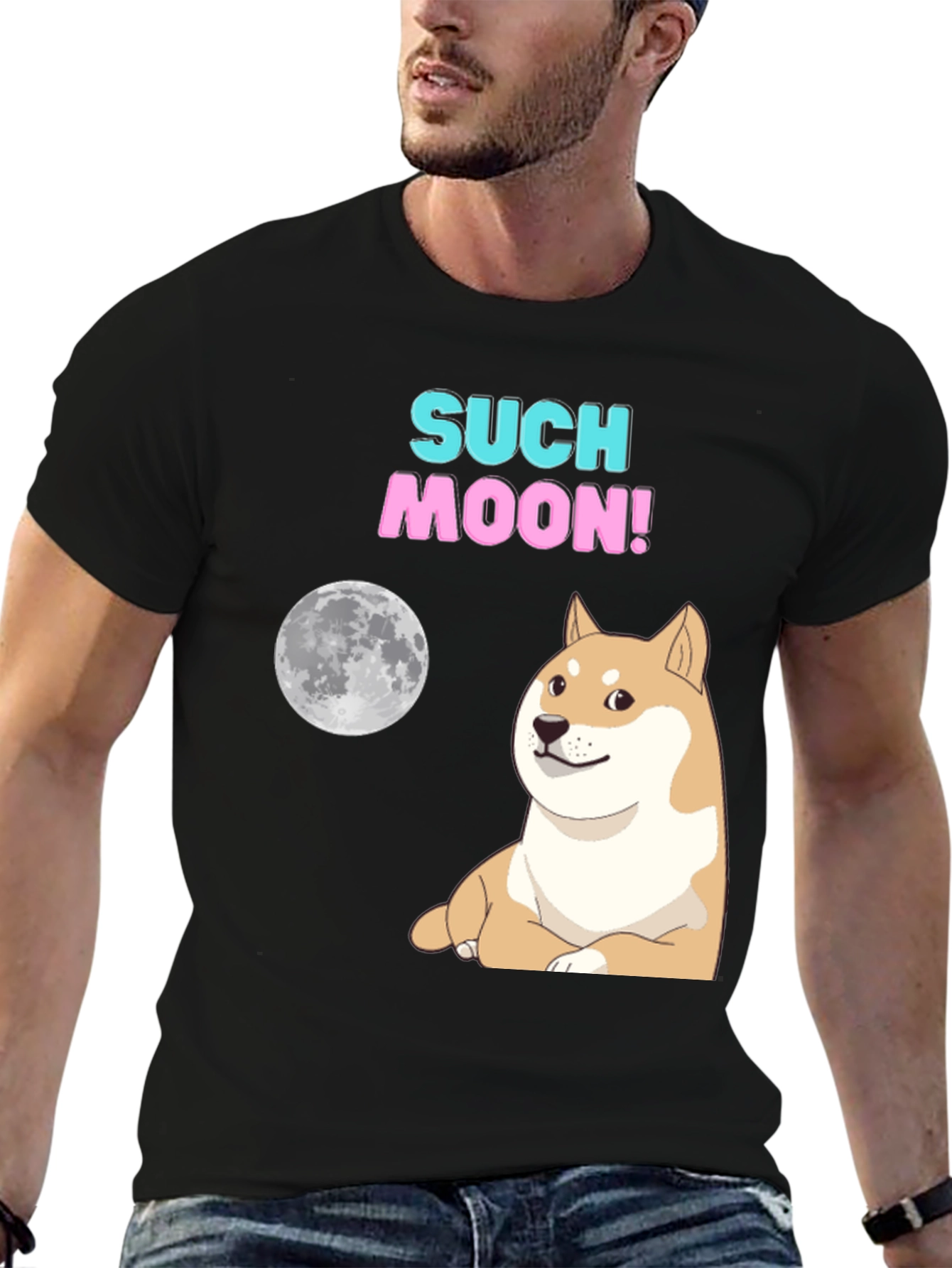 Such Moon! Meme Dog Graphic T-Shirt