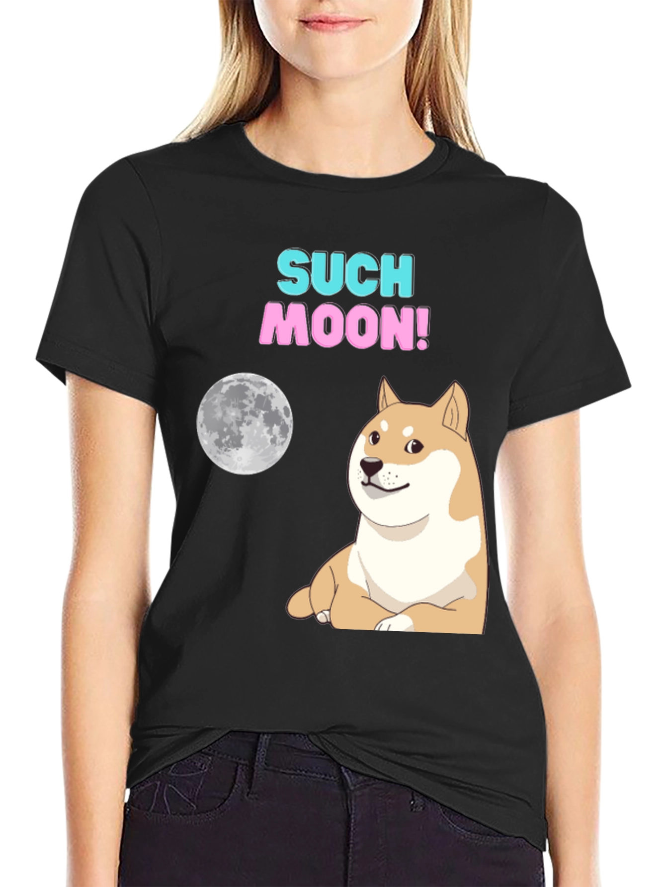 Such Moon! Meme Dog Graphic T-Shirt