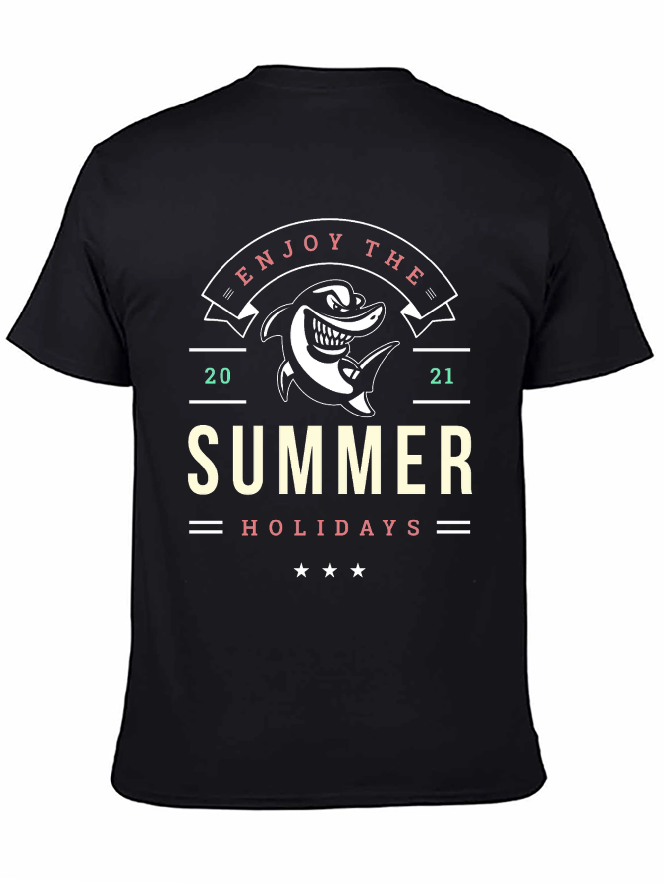 Enjoy the Summer Holidays Black T-Shirt