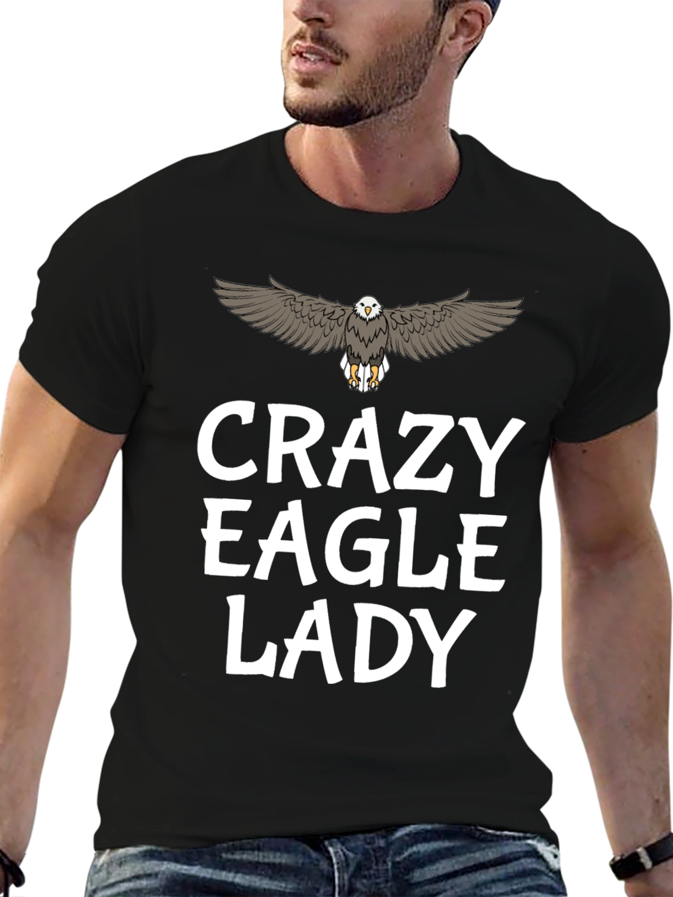 Crazy Eagle Lady T-Shirt - Black