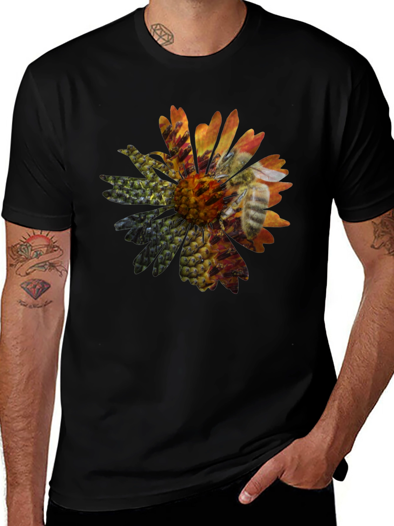 Bee and Flower Graphic T-Shirt