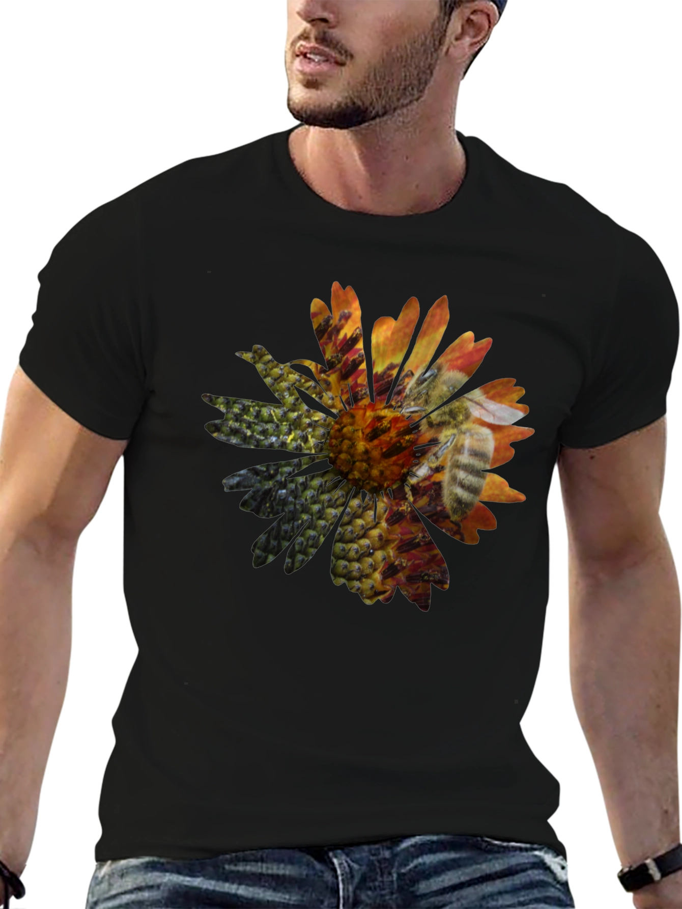 Bee and Flower Graphic T-Shirt