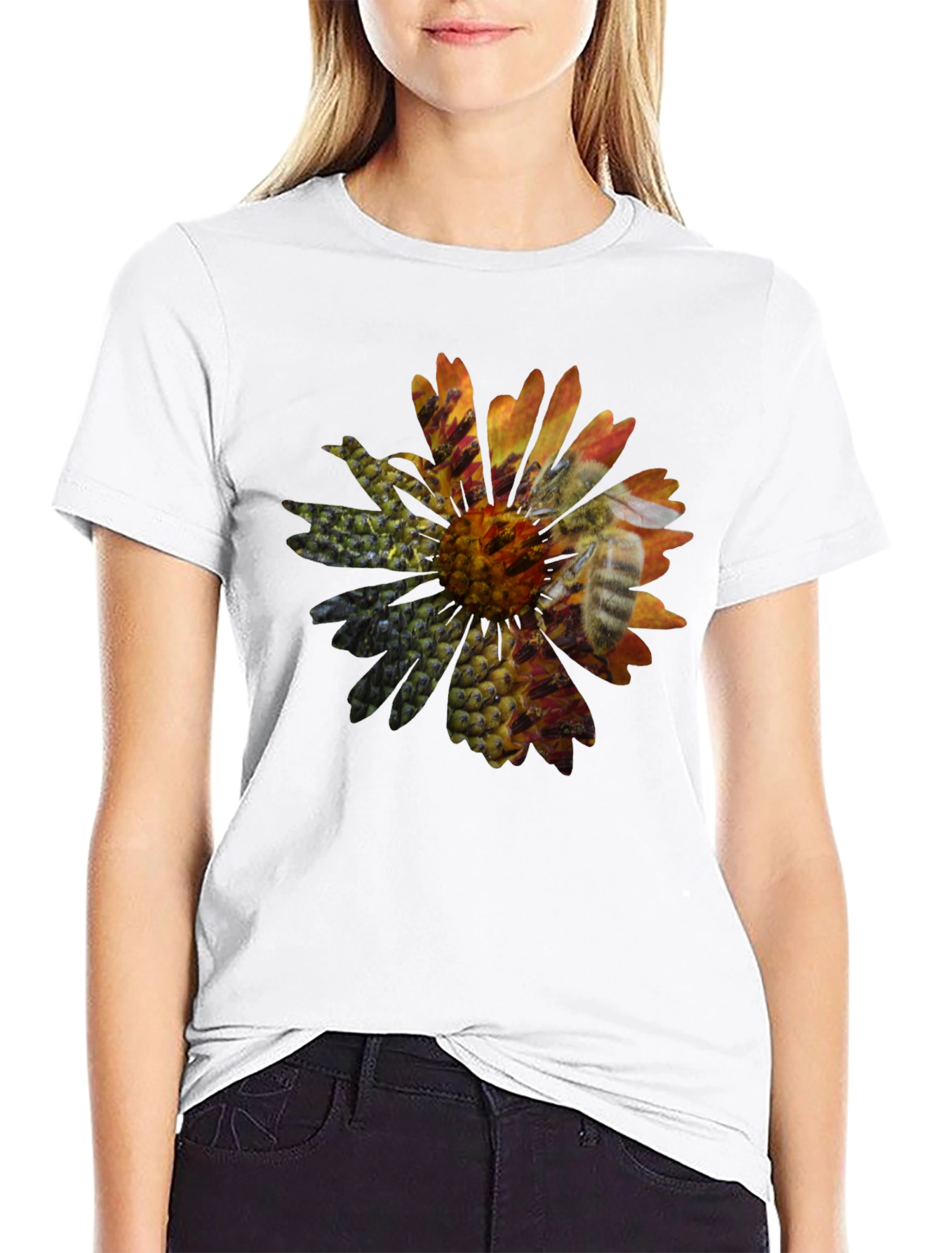 Bee and Flower Graphic T-Shirt