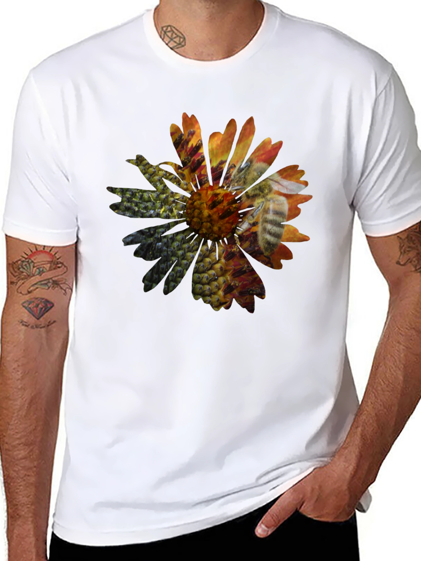 Bee and Flower Graphic T-Shirt