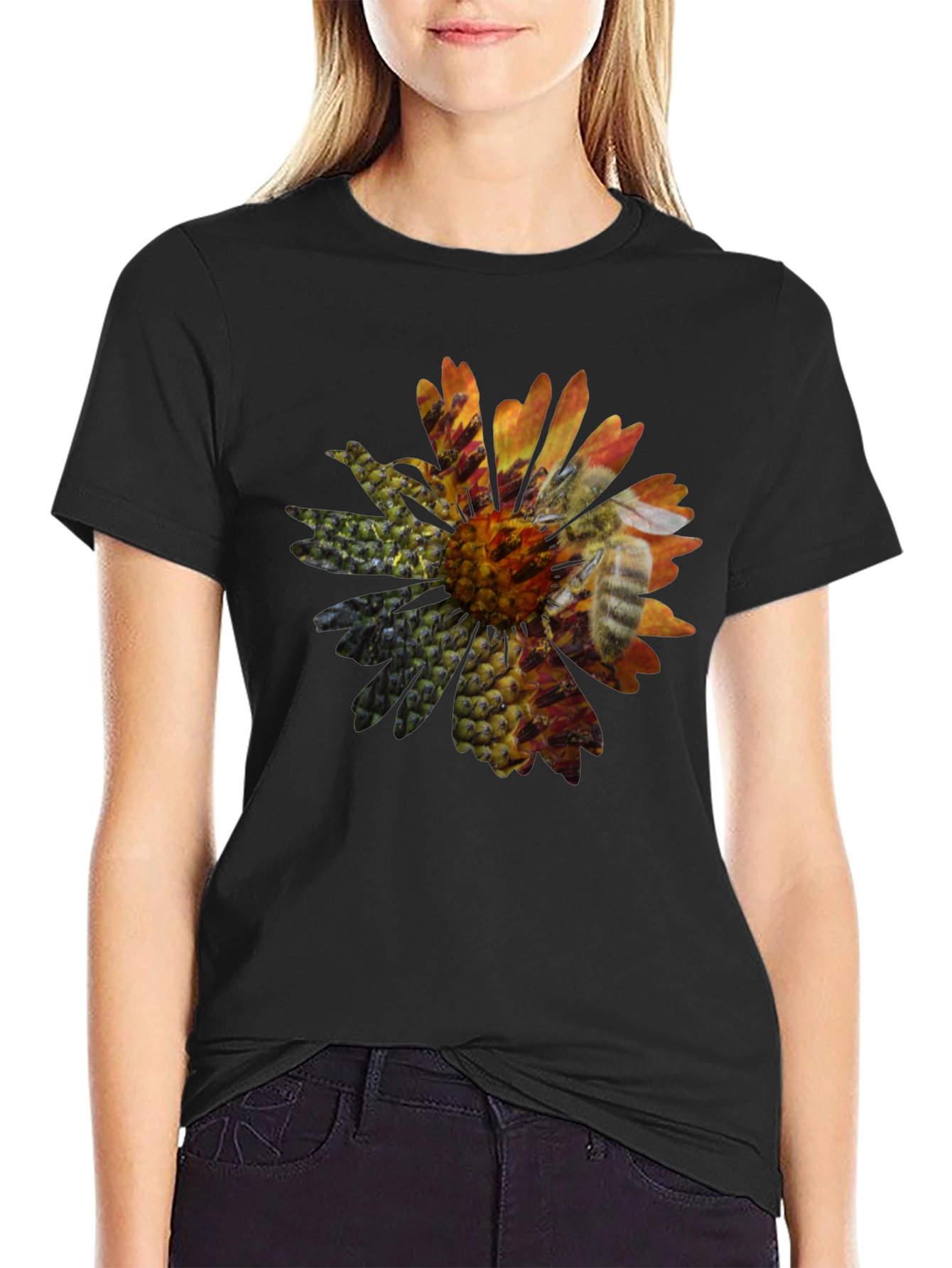 Bee and Flower Graphic T-Shirt
